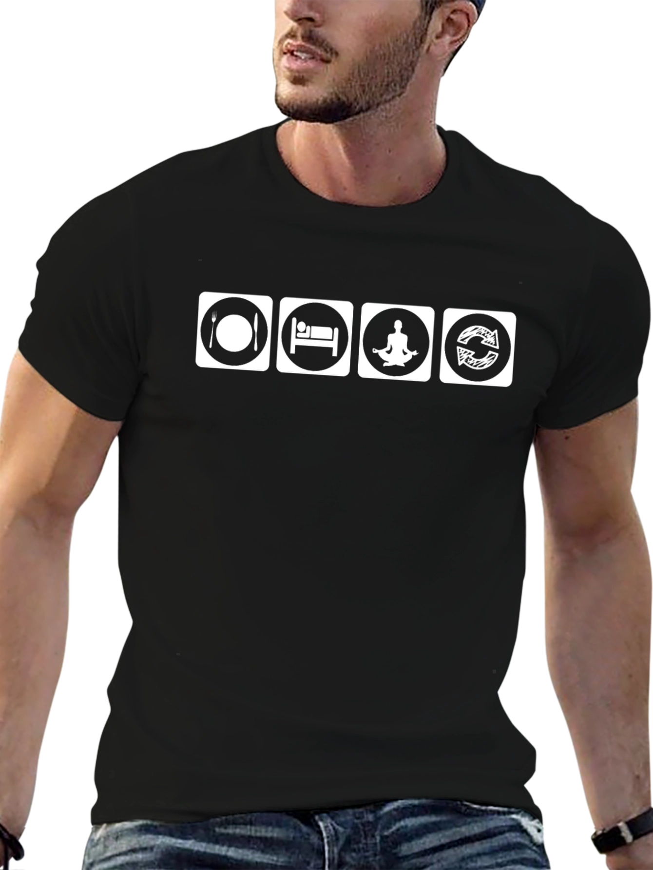 Eat Sleep Meditate Repeat T-Shirt - Relax & Recharge