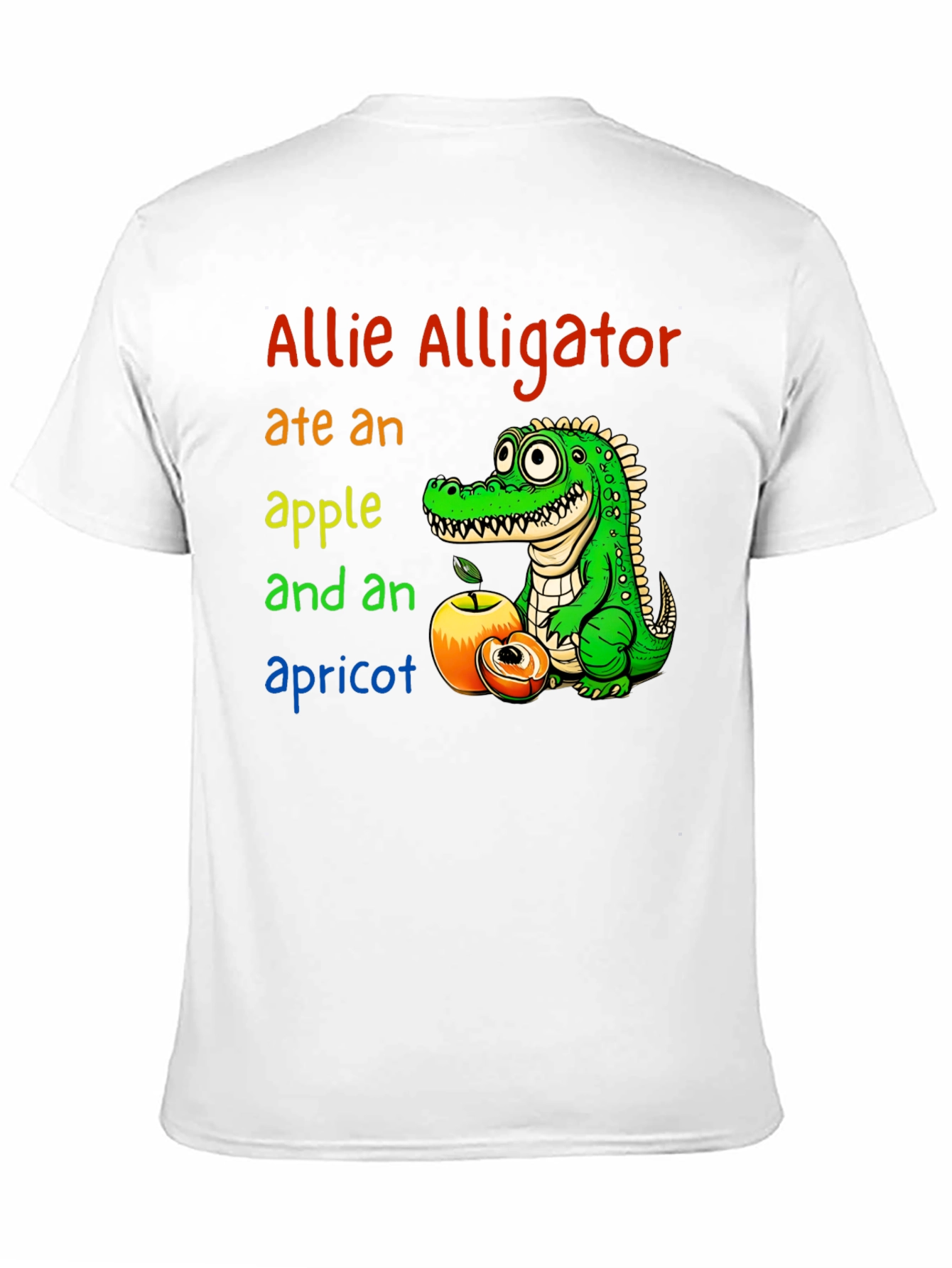 Allie Alligator Eats Apple & Apricot Graphic Tee