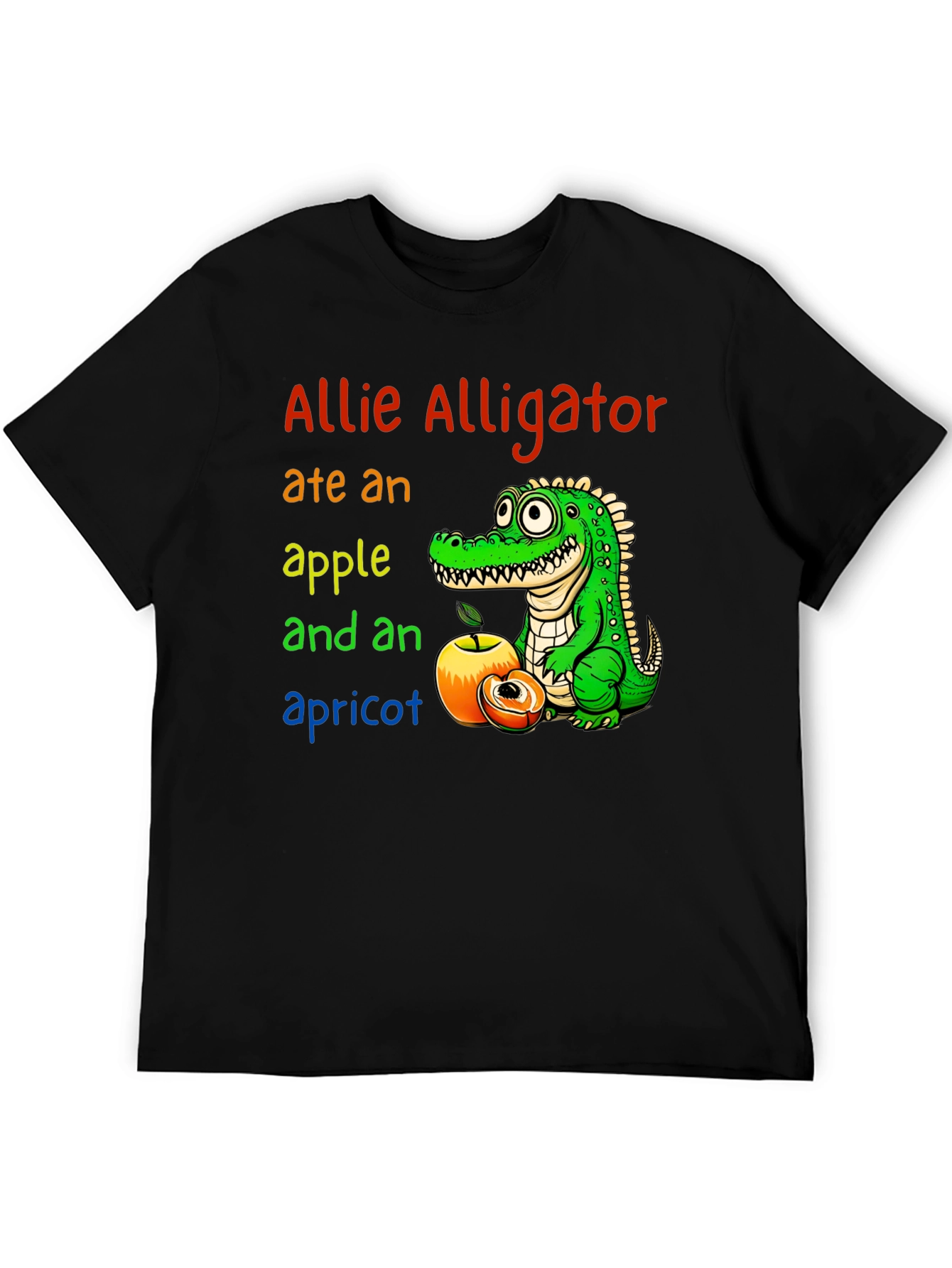 Allie Alligator Eats Apple & Apricot Graphic Tee