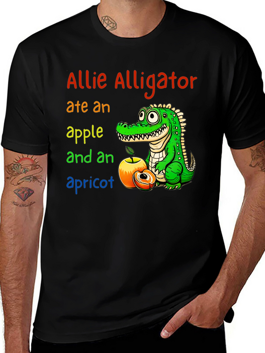 Allie Alligator Eats Apple & Apricot Graphic Tee