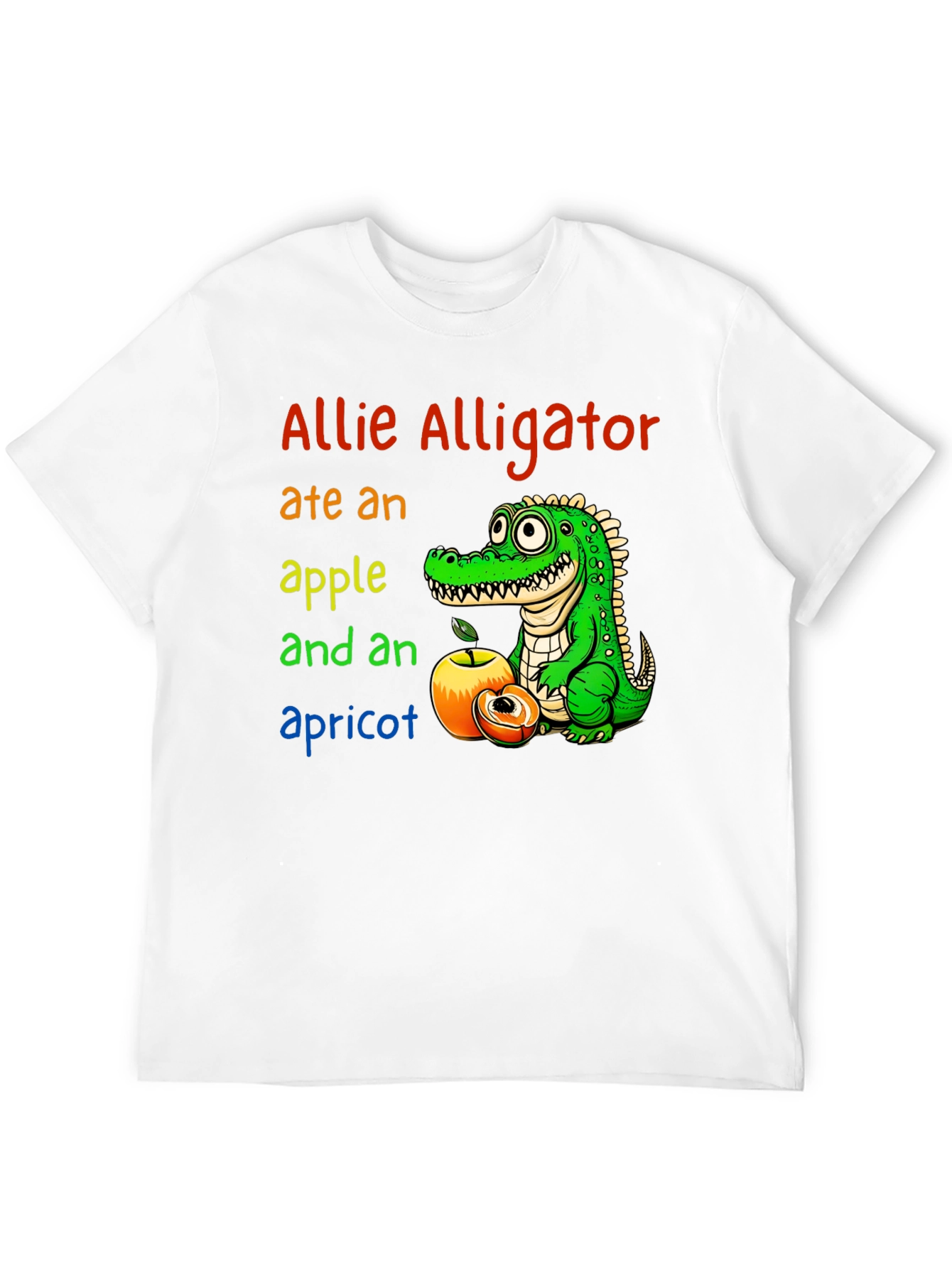 Allie Alligator Eats Apple & Apricot Graphic Tee