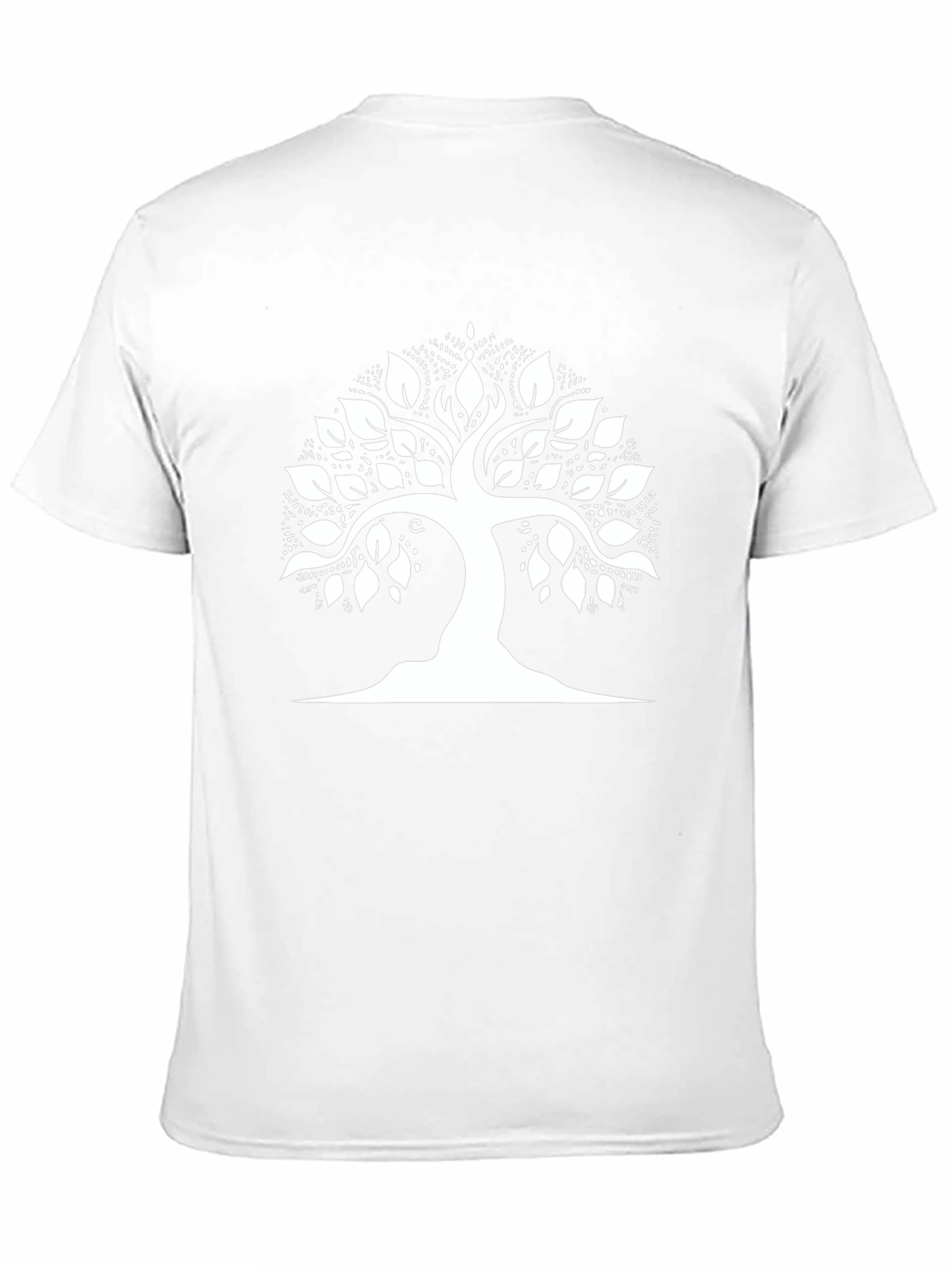 Black T-Shirt with White Tree of Life Graphic