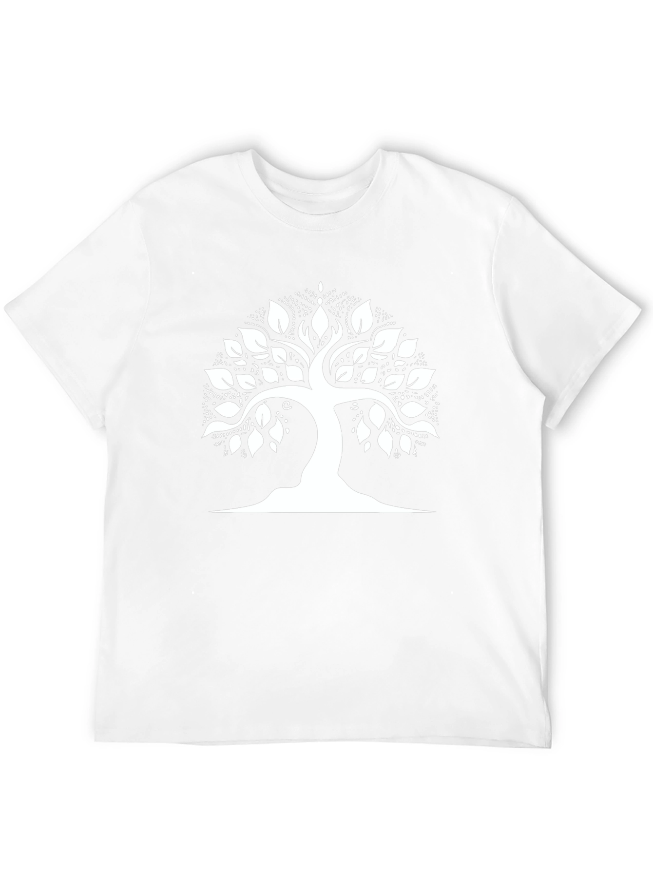 Black T-Shirt with White Tree of Life Graphic