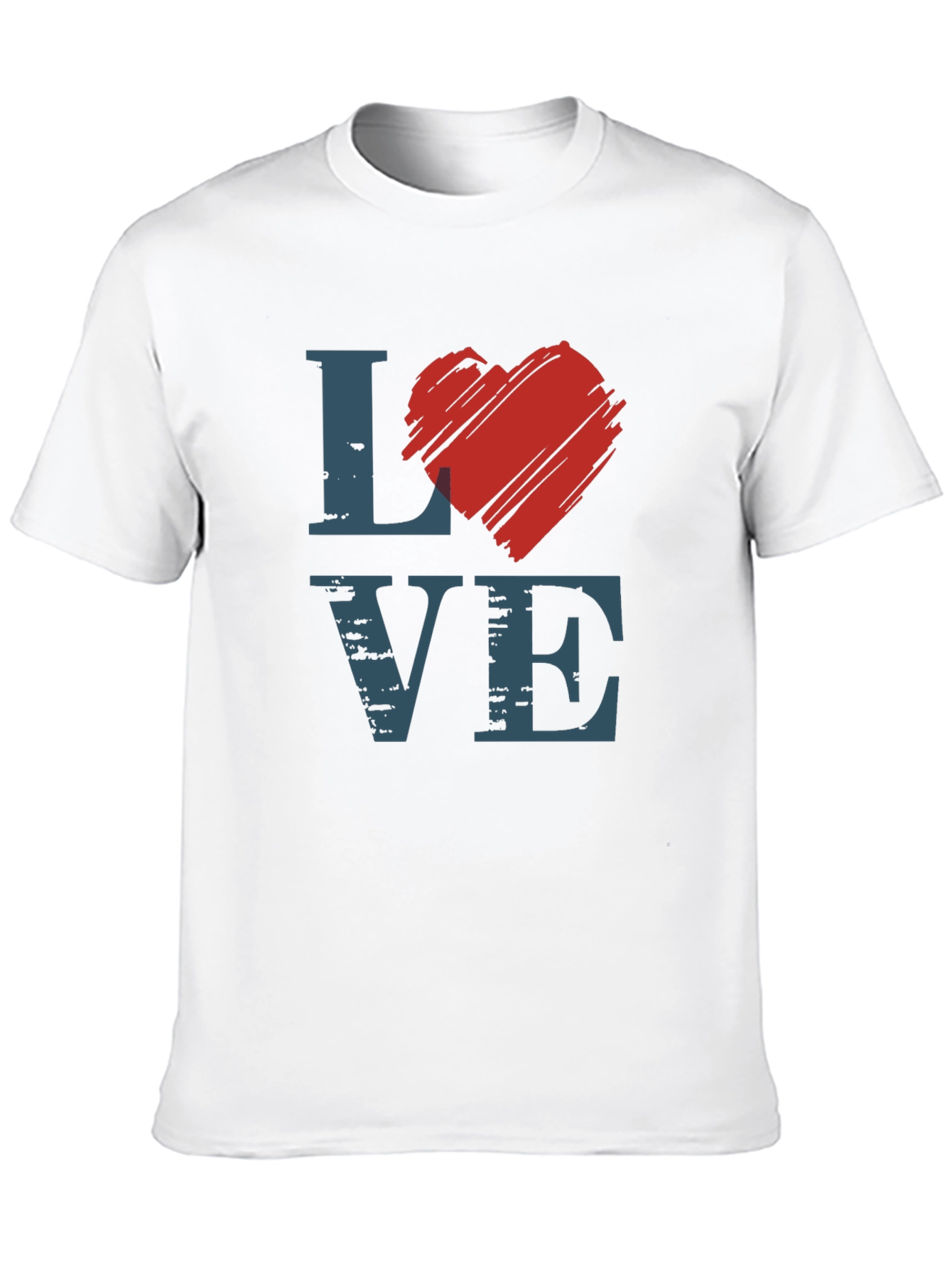 Love Graphic Tee - Heart Design Black T-Shirt