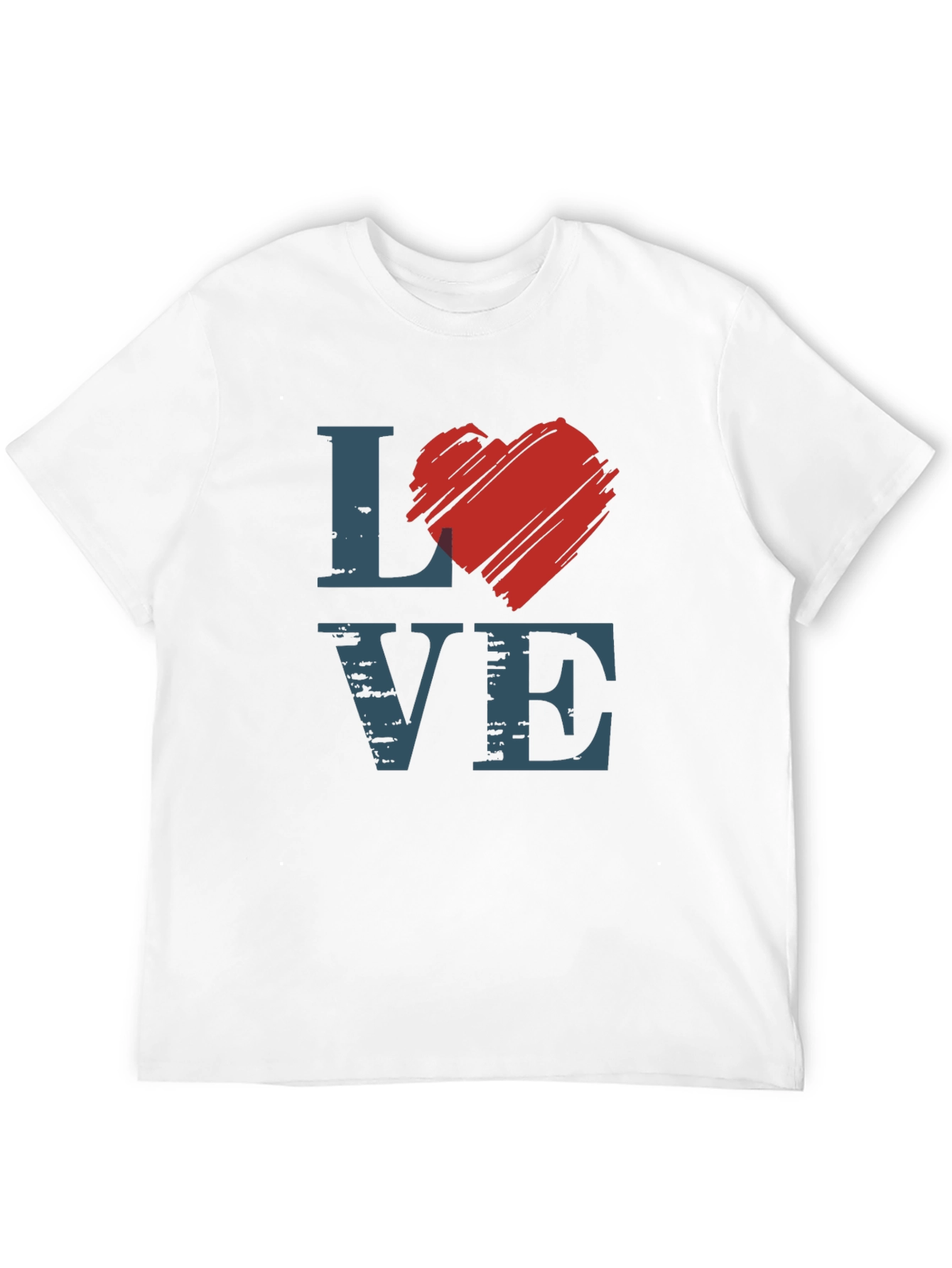 Love Graphic Tee - Heart Design Black T-Shirt