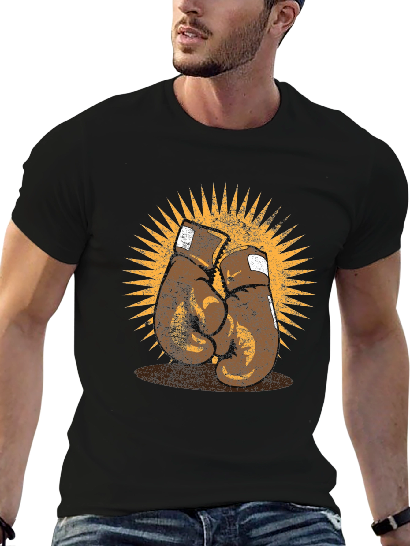Retro Boxing Gloves Graphic T-Shirt
