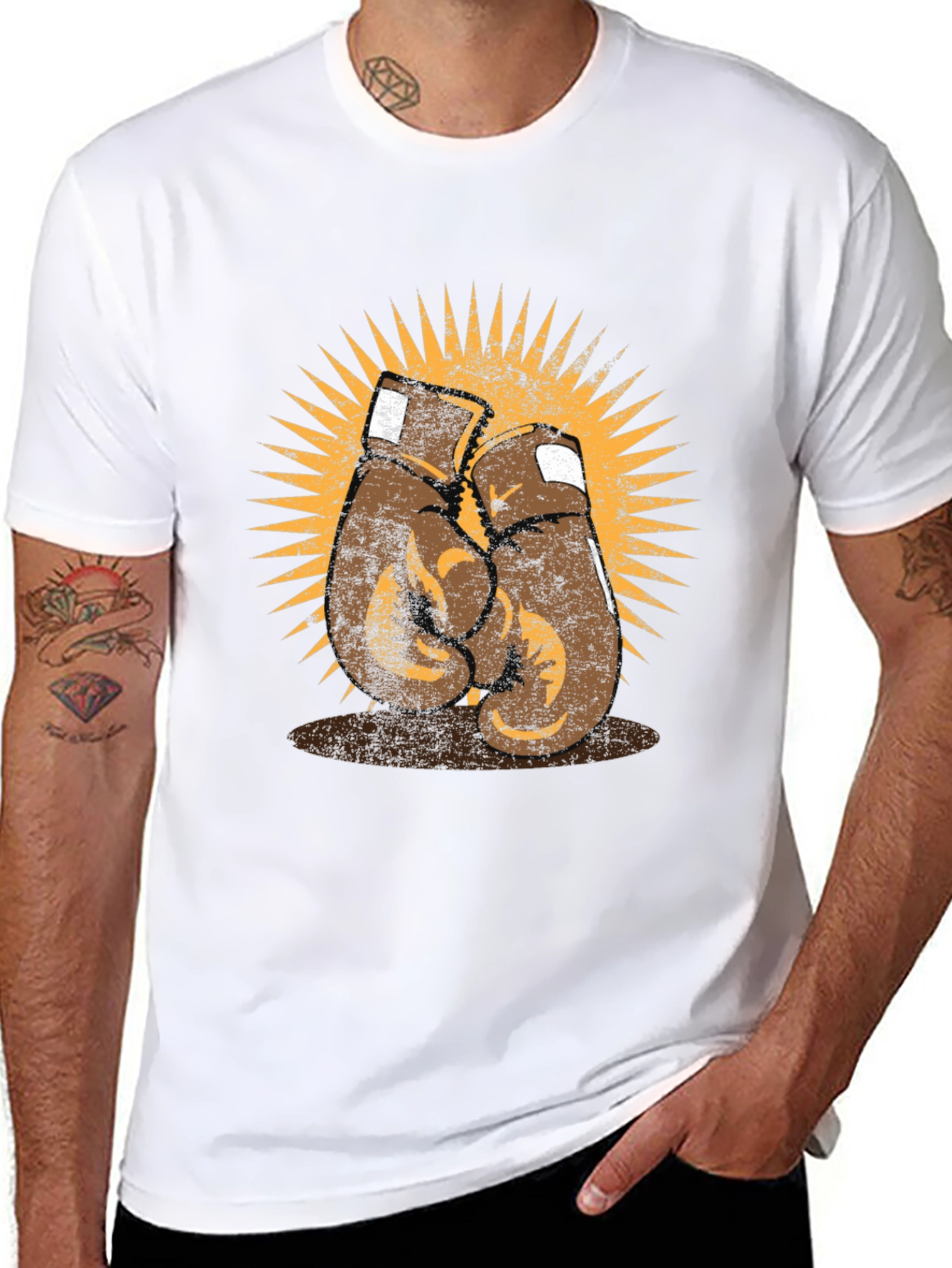 Retro Boxing Gloves Graphic T-Shirt