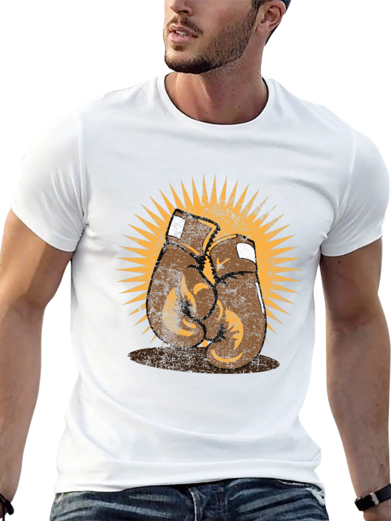 Retro Boxing Gloves Graphic T-Shirt