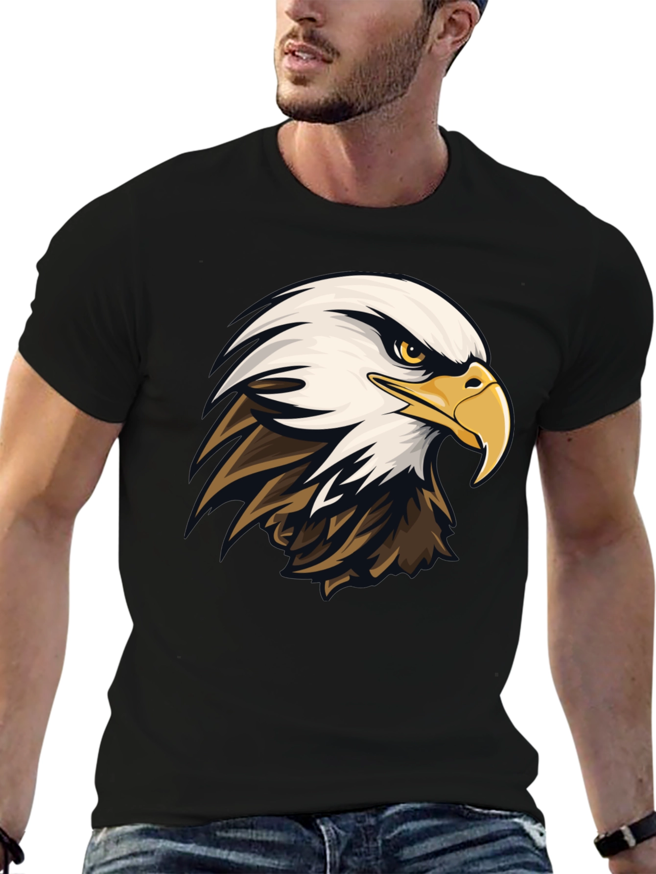 Bald Eagle Graphic Tee - Mens Black T-Shirt