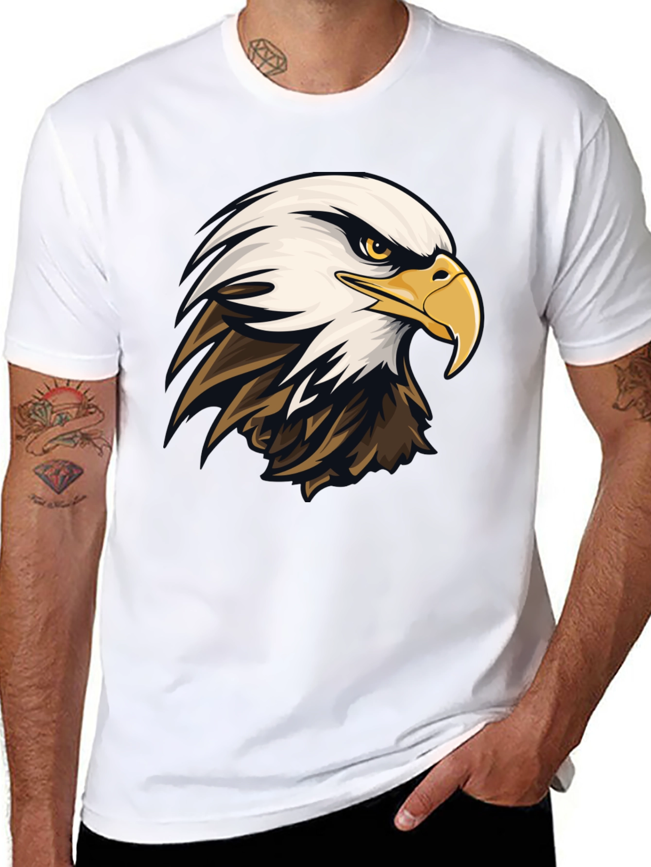 Bald Eagle Graphic Tee - Mens Black T-Shirt