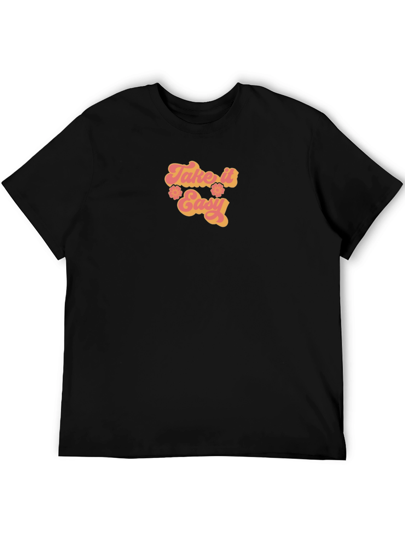 Take It Easy Retro Graphic Tee - Black