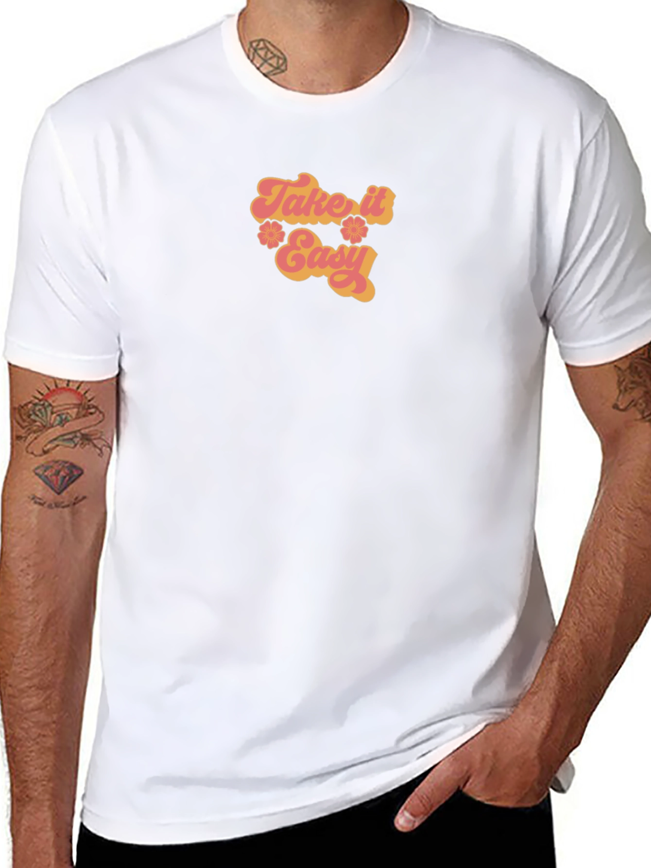 Take It Easy Retro Graphic Tee - Black