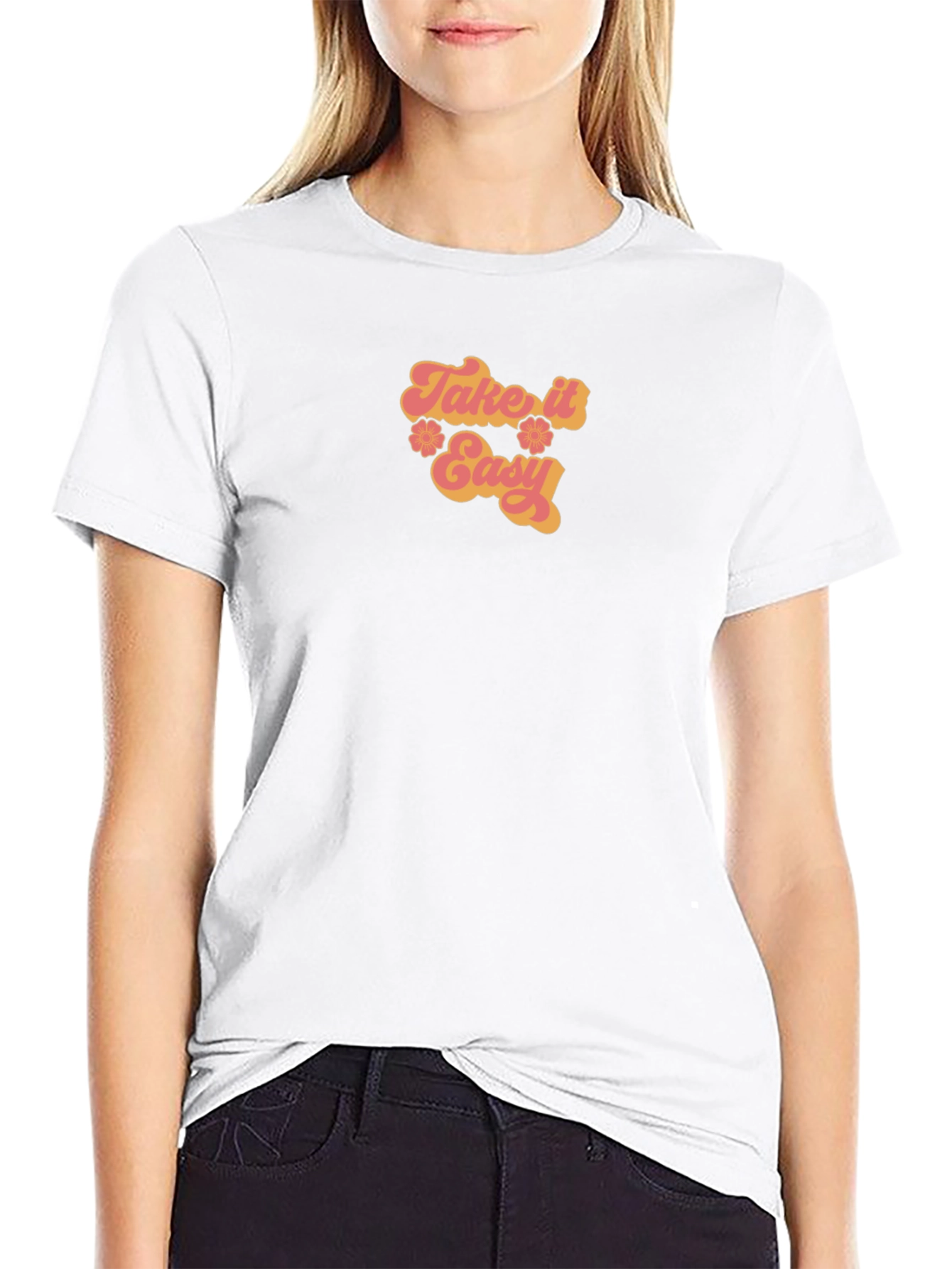 Take It Easy Retro Graphic Tee - Black