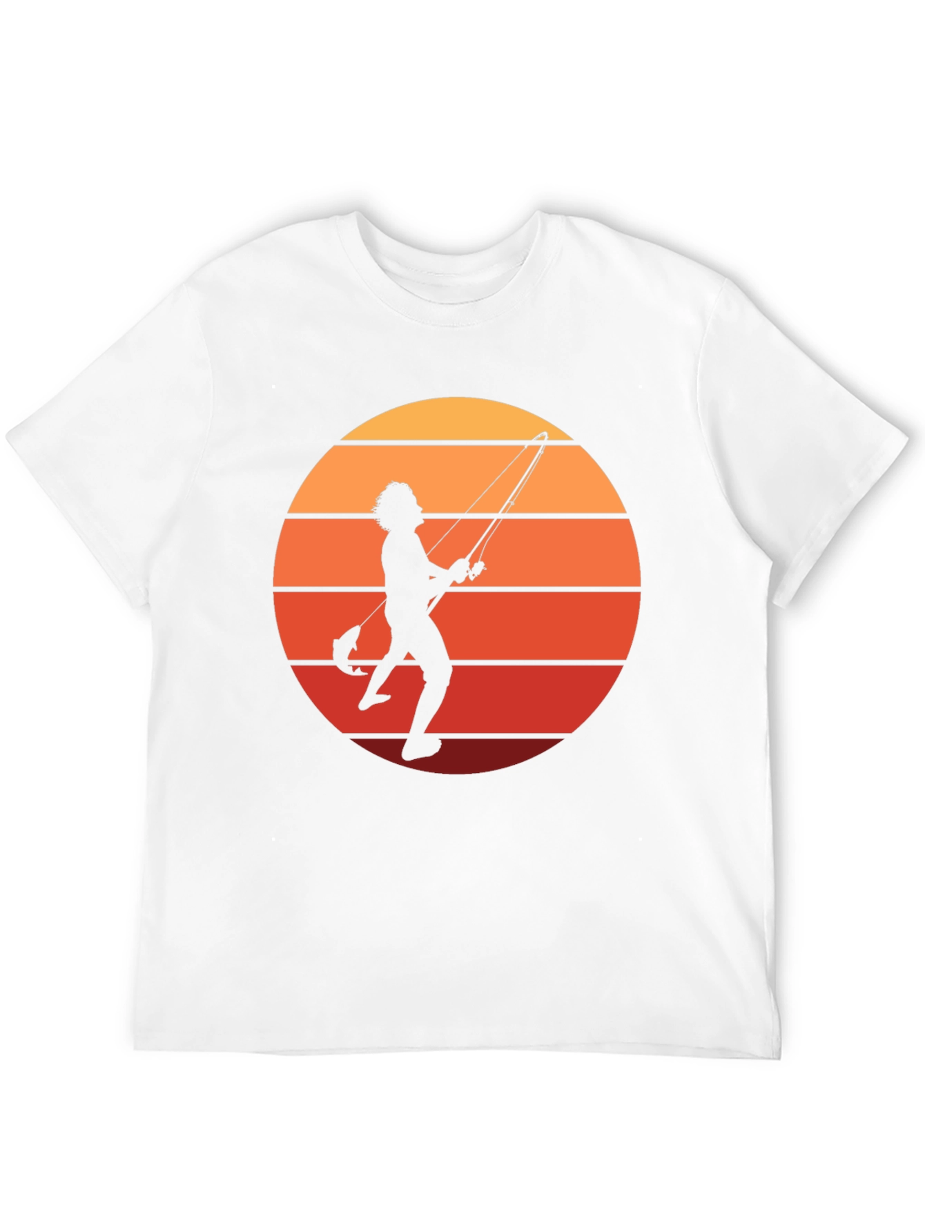 Retro Fishing T-Shirt - Sunset Silhouette
