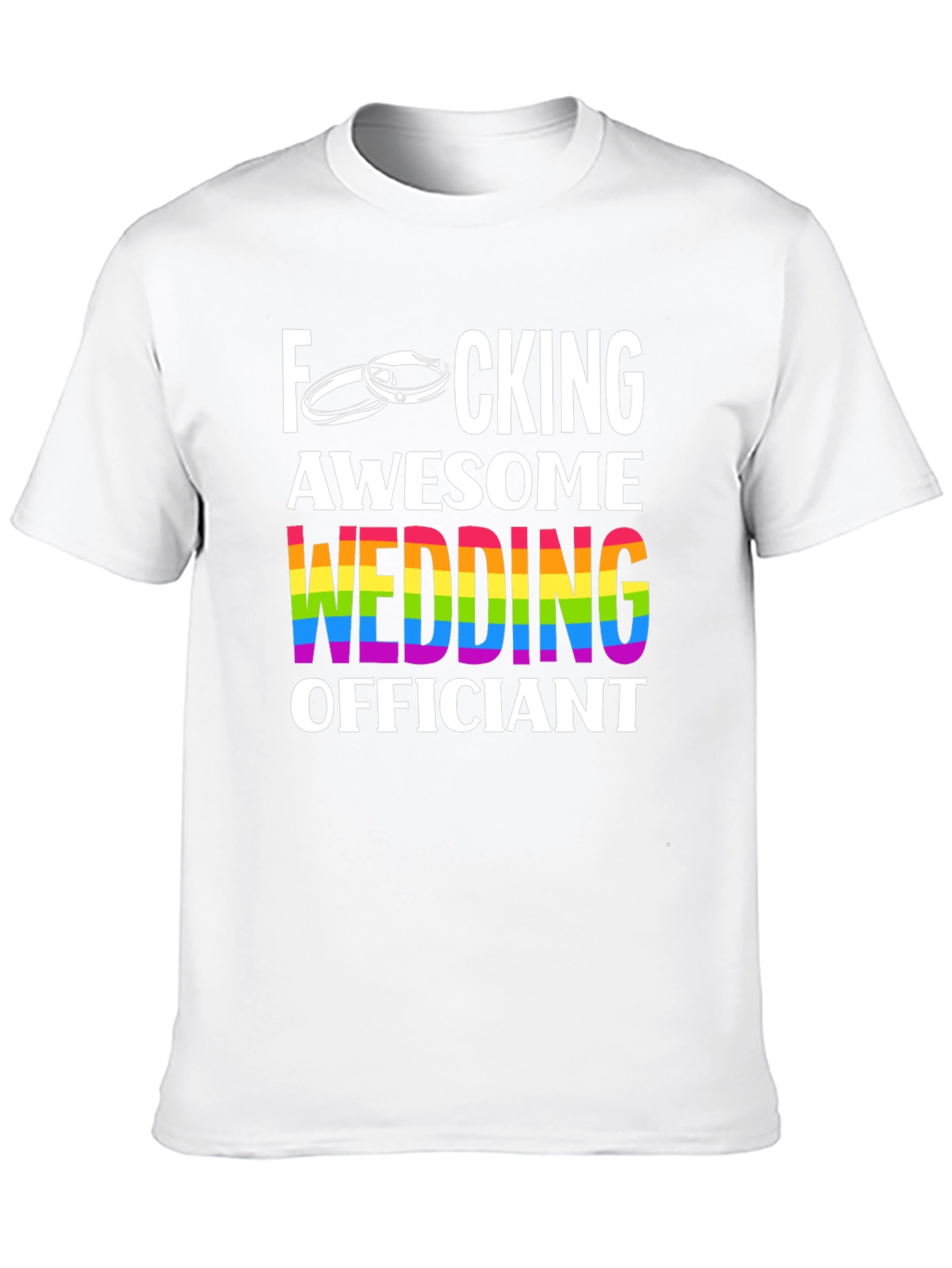 Awesome Wedding Officiant T-Shirt - Rainbow Pride