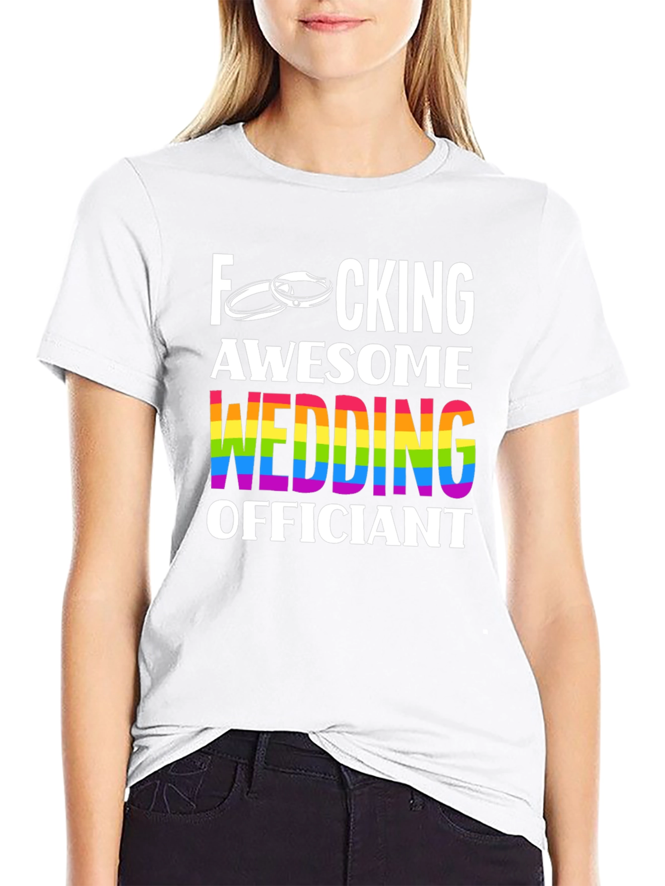 Awesome Wedding Officiant T-Shirt - Rainbow Pride