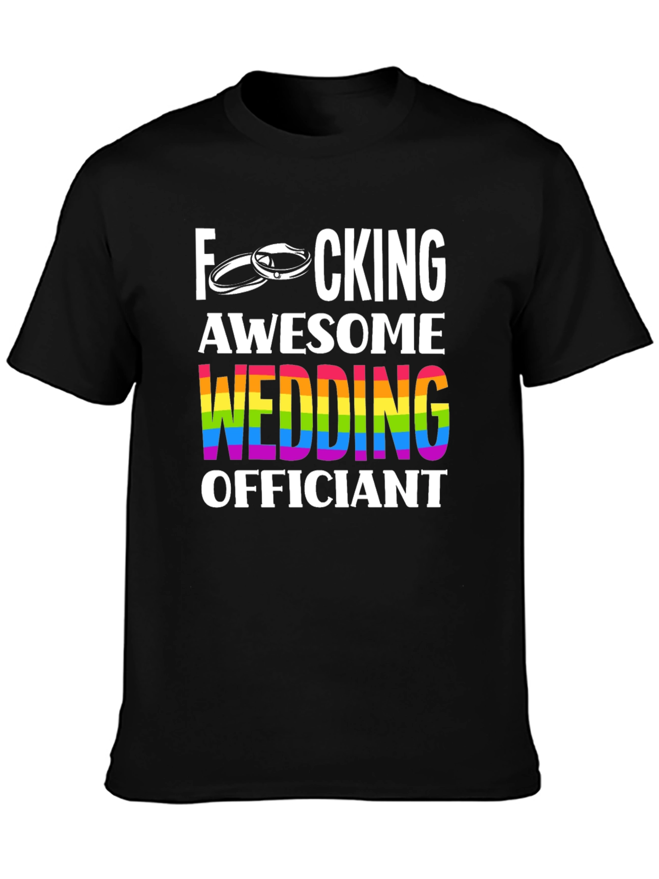 Awesome Wedding Officiant T-Shirt - Rainbow Pride