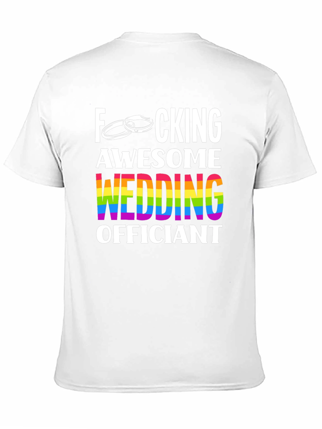 Awesome Wedding Officiant T-Shirt - Rainbow Pride