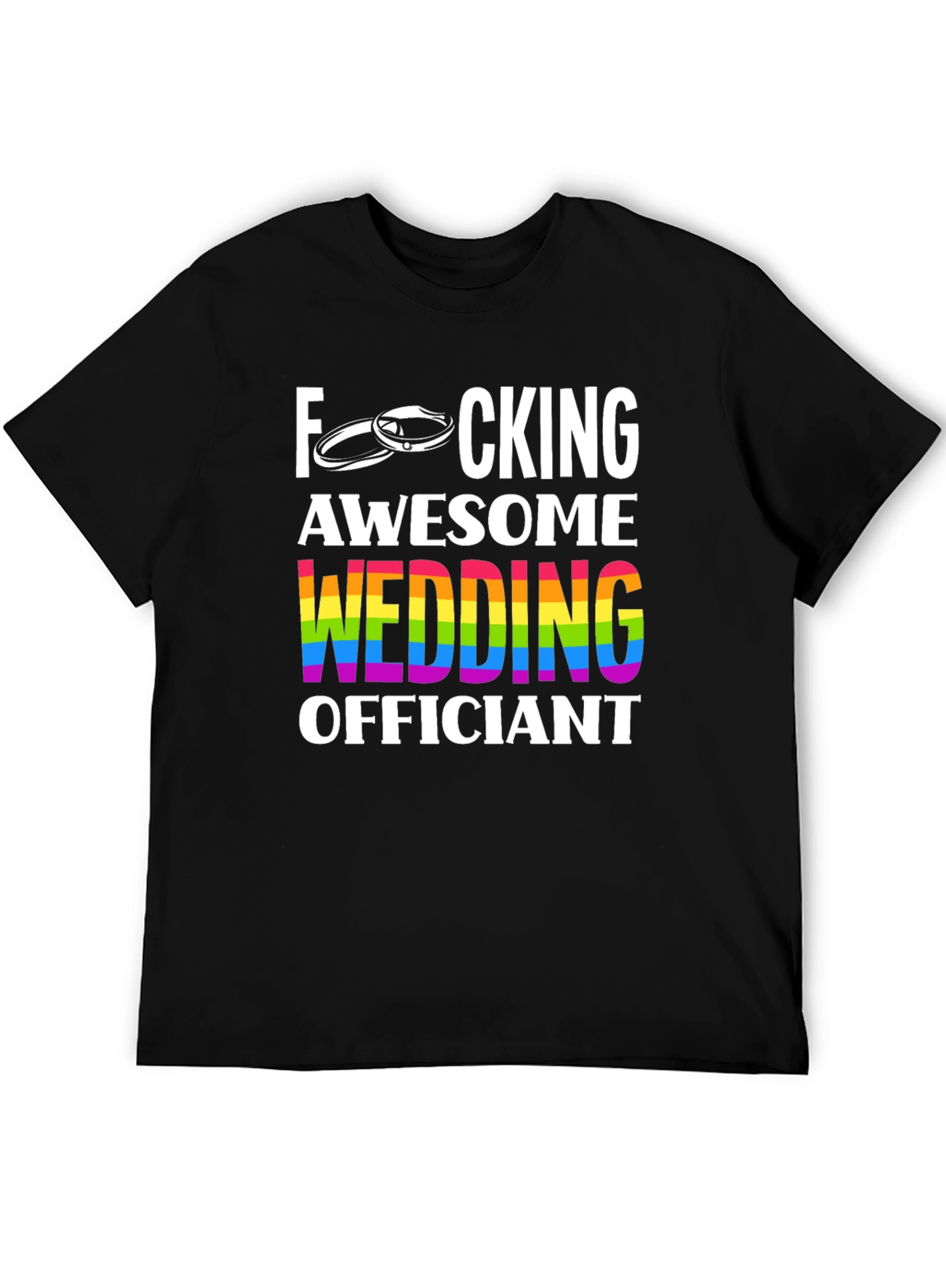 Awesome Wedding Officiant T-Shirt - Rainbow Pride