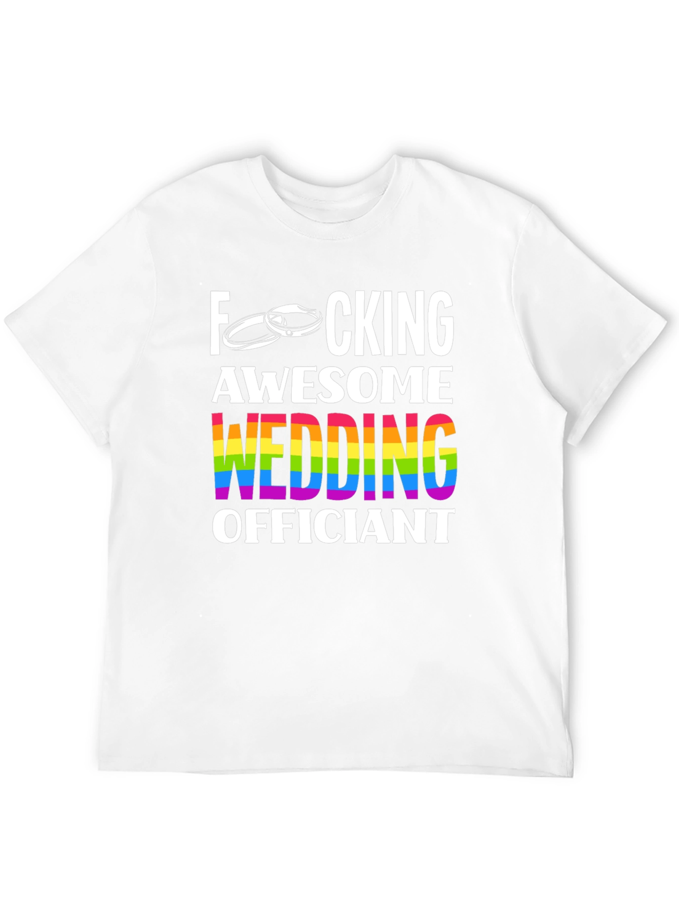 Awesome Wedding Officiant T-Shirt - Rainbow Pride