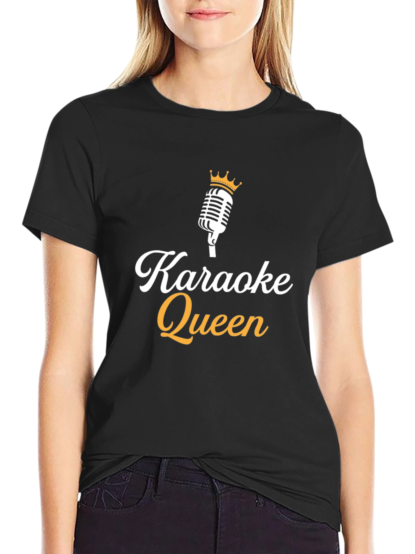 Karaoke Queen Black T-Shirt - Sing Your Heart Out!