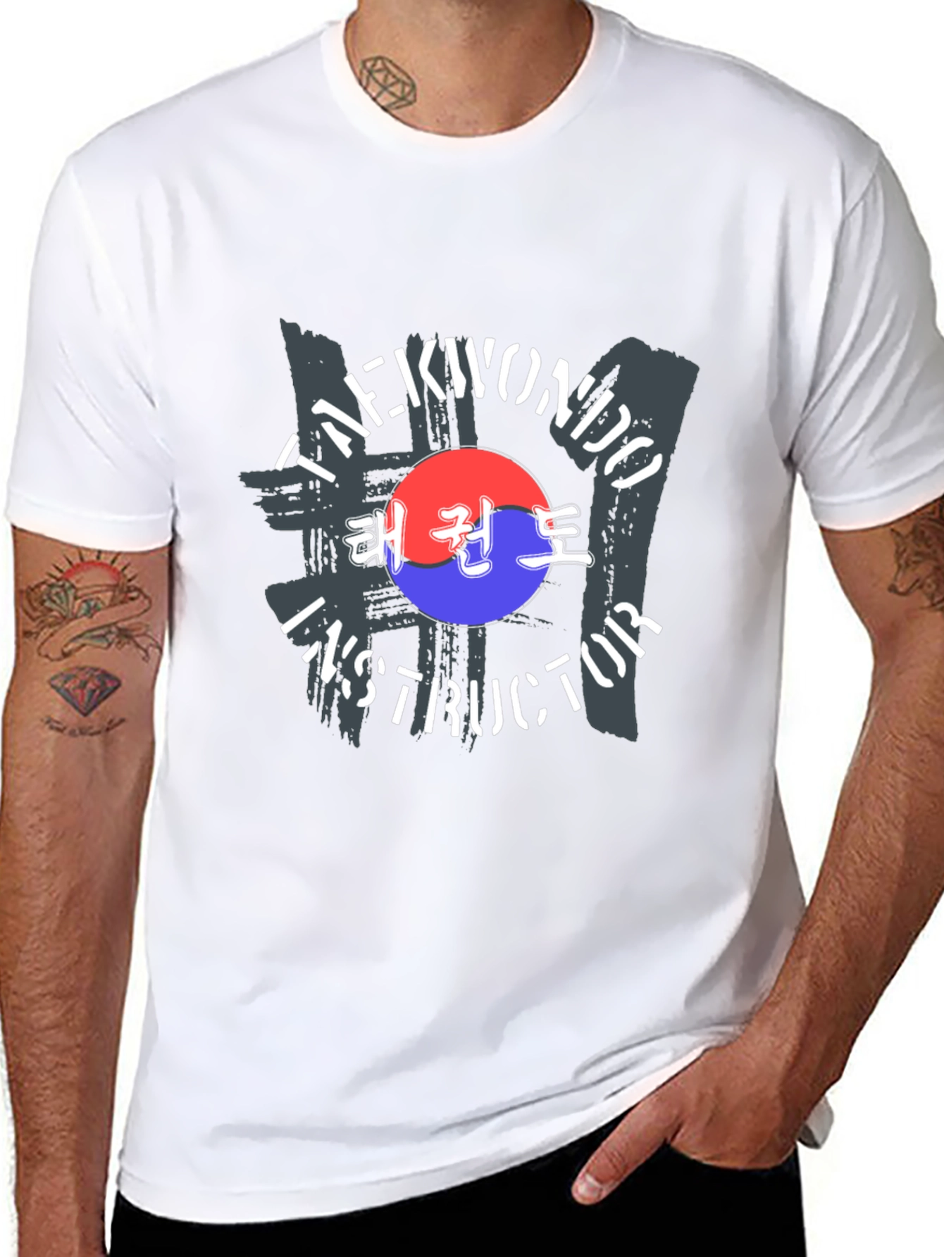 Taekwondo Instructor Black T-Shirt Martial Arts Korean