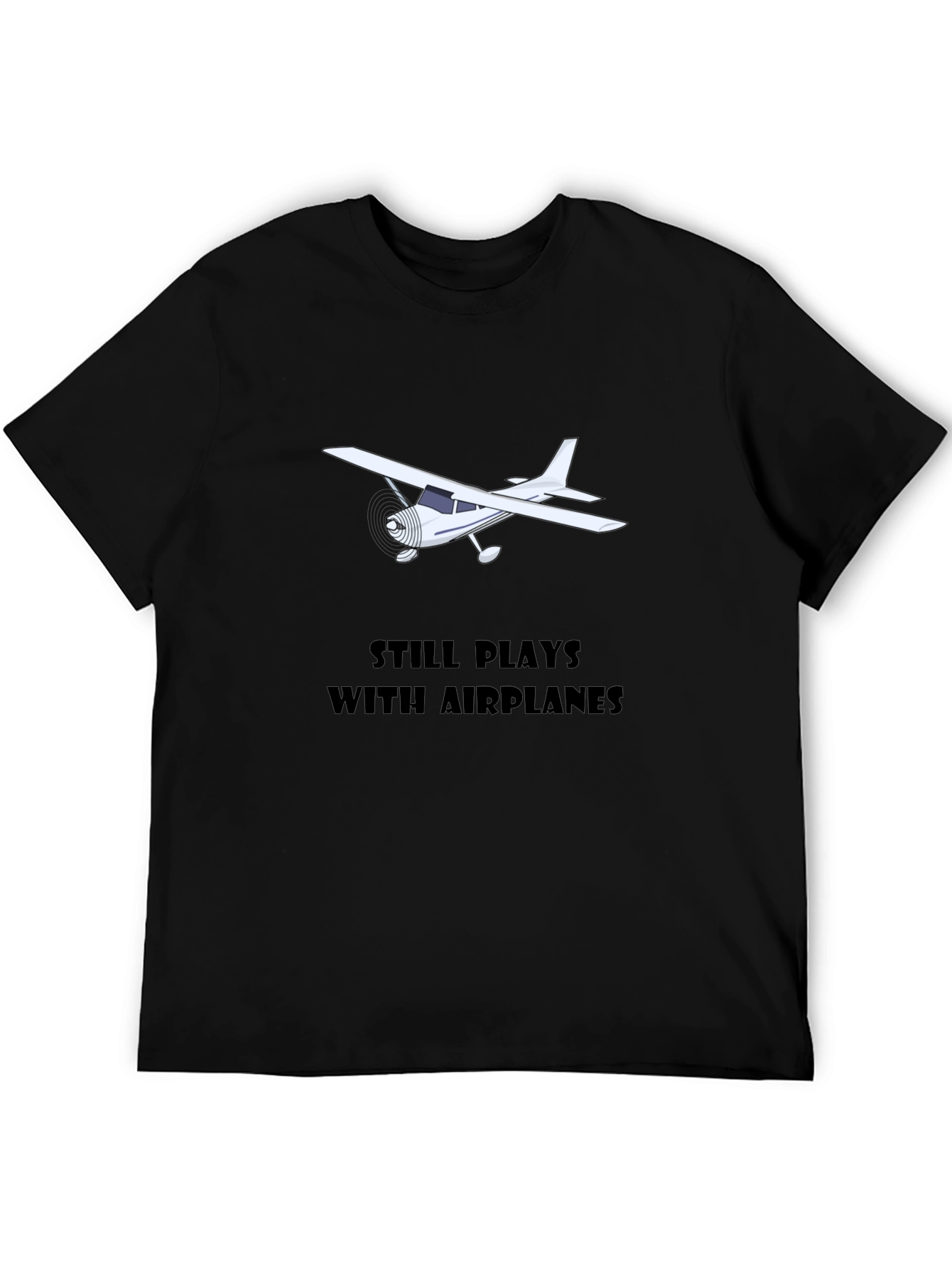 Plays with Airplanes Graphic Tee - Black