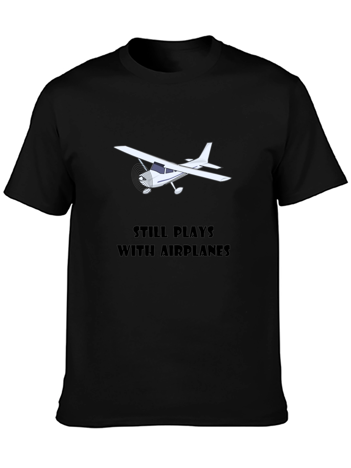 Plays with Airplanes Graphic Tee - Black