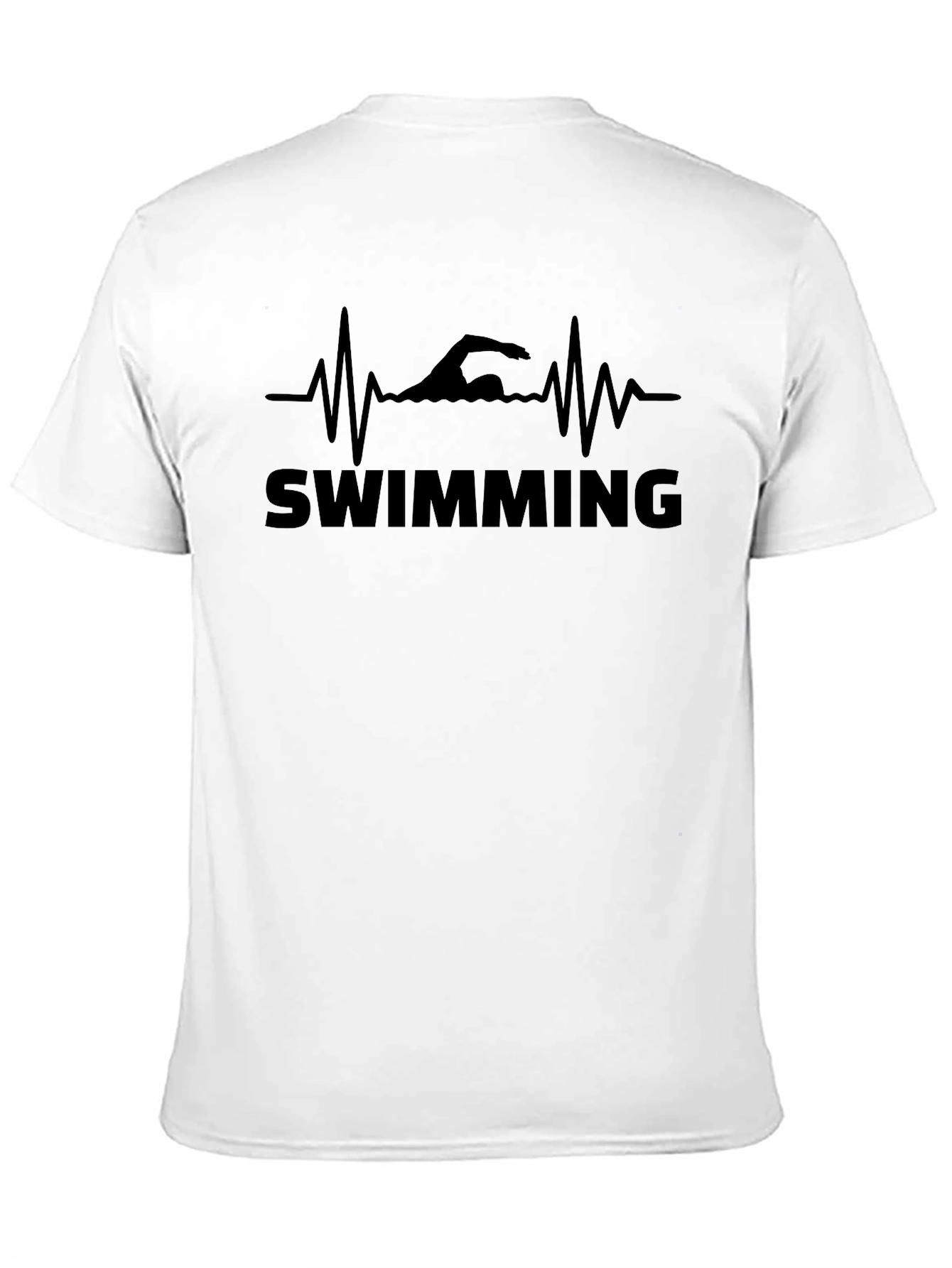 Swimming Heartbeat T-Shirt - Mens Black Graphic Tee