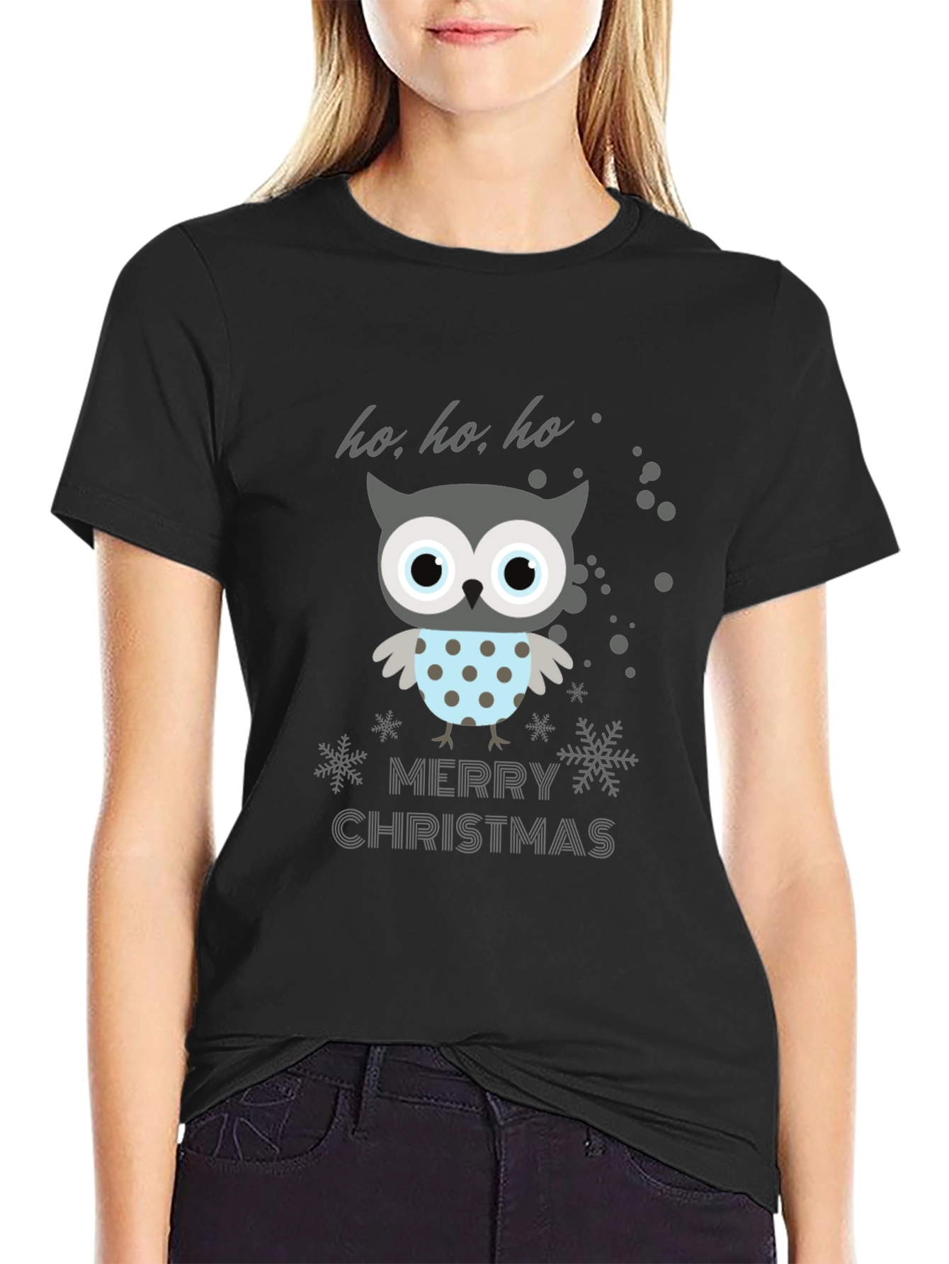 Festive Owl Merry Christmas Graphic Tee