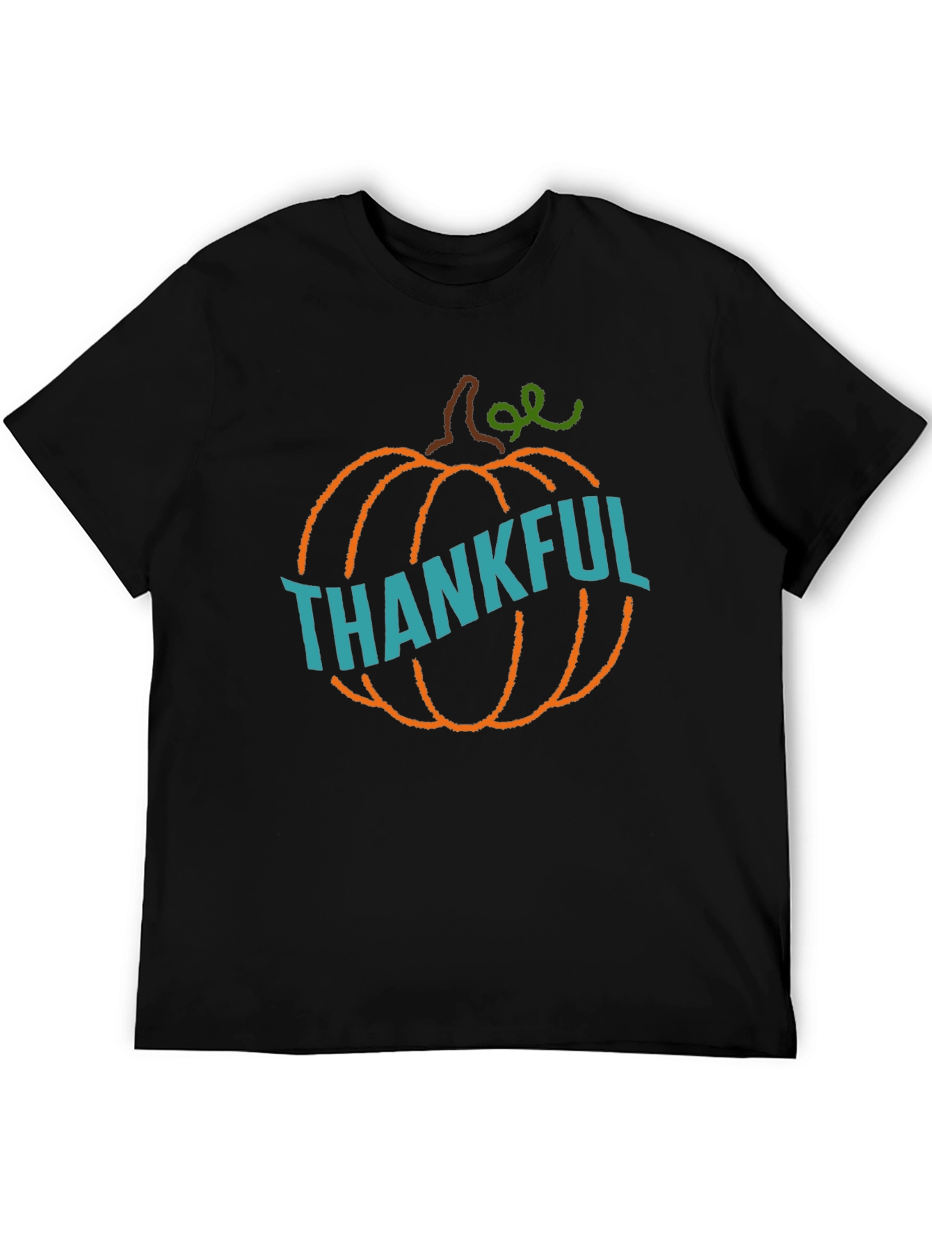Thankful Pumpkin Graphic Tee - Black