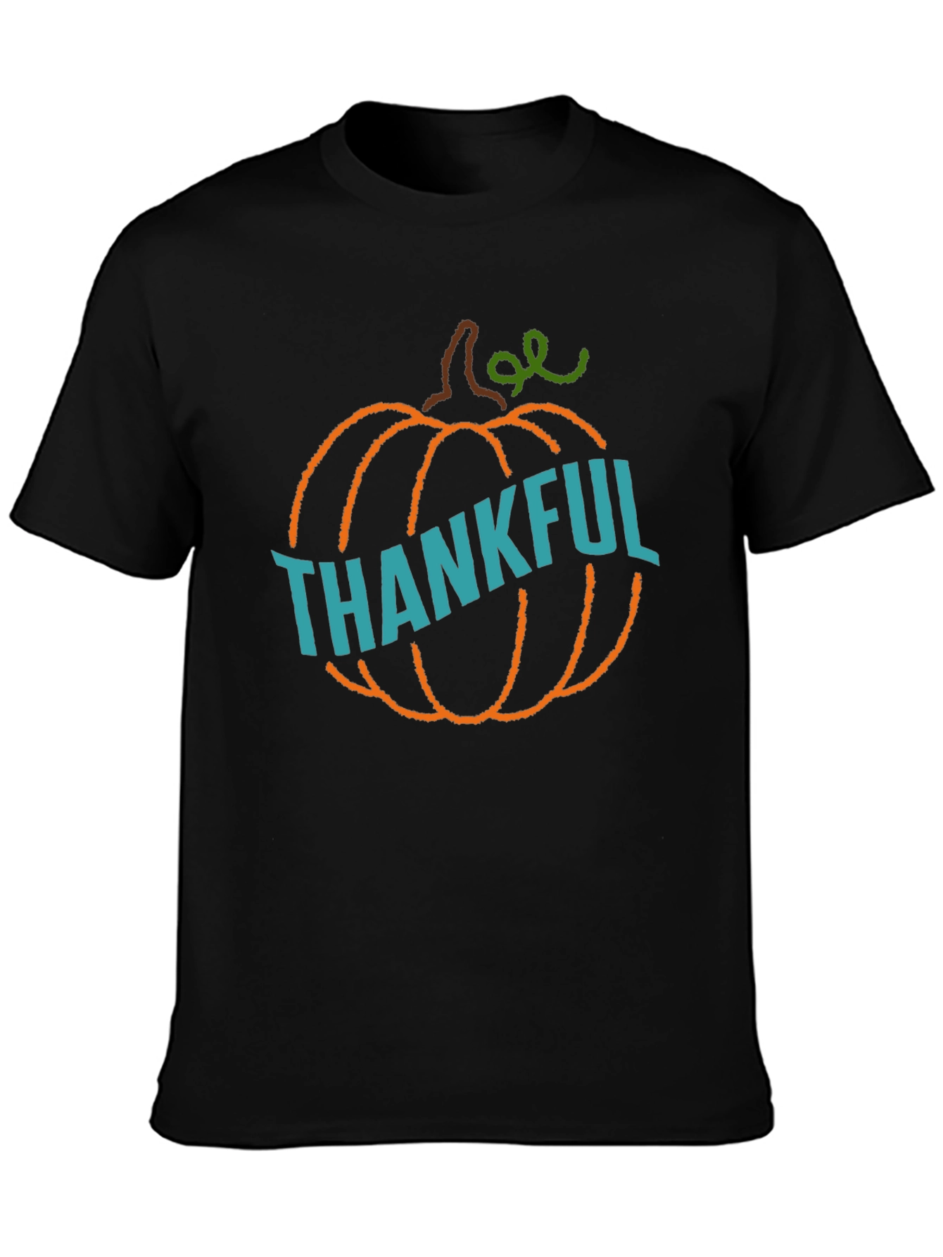 Thankful Pumpkin Graphic Tee - Black