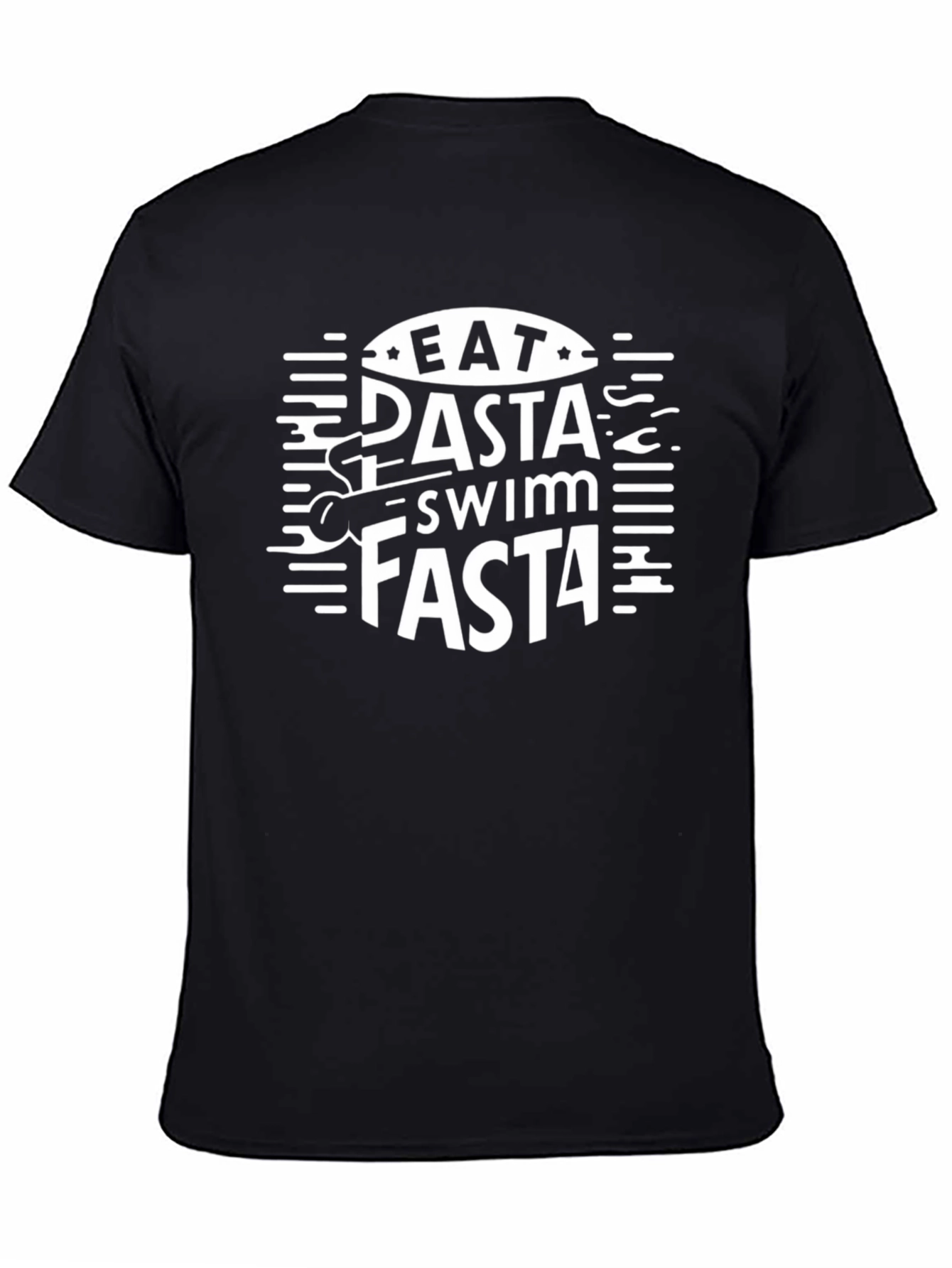 Eat Pasta Swim Fasta Black T-Shirt