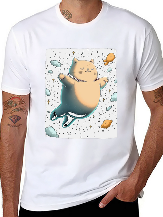 Space Cat T-Shirt - Adorable Feline in the Cosmos!