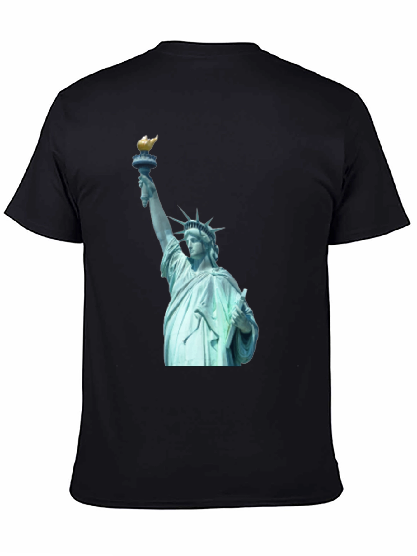 Statue of Liberty Graphic Tee - Black Cotton T-Shirt