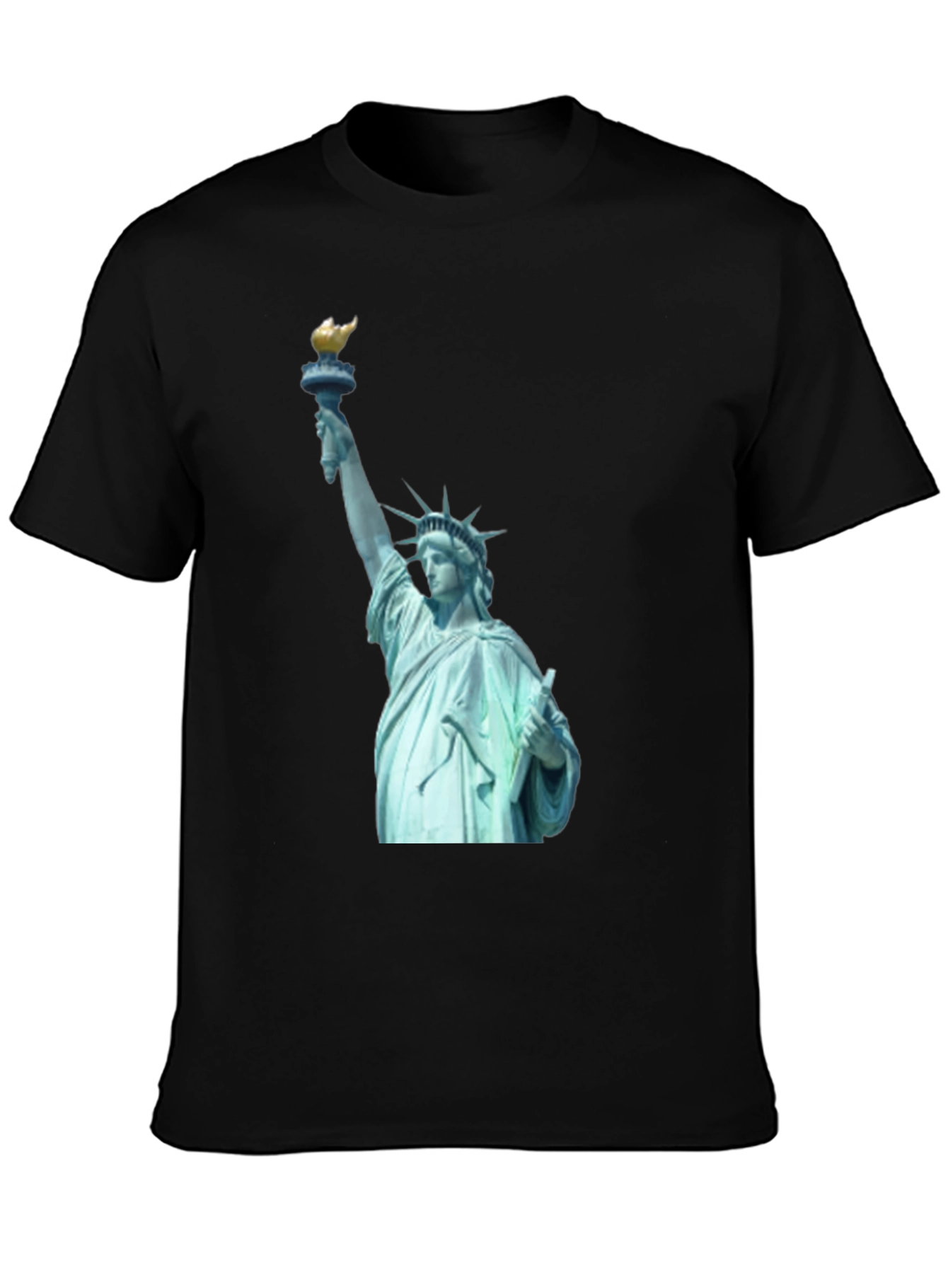 Statue of Liberty Graphic Tee - Black Cotton T-Shirt