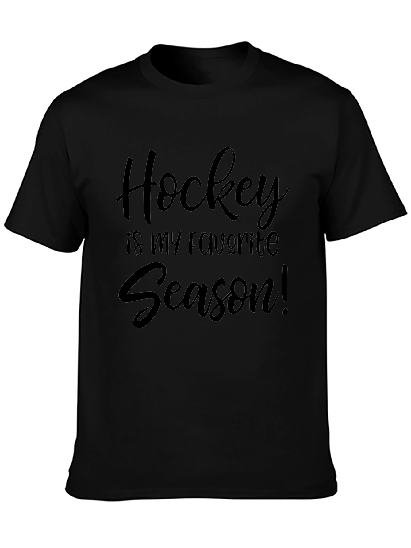 Hockey is My Favorite Season Black T-Shirt