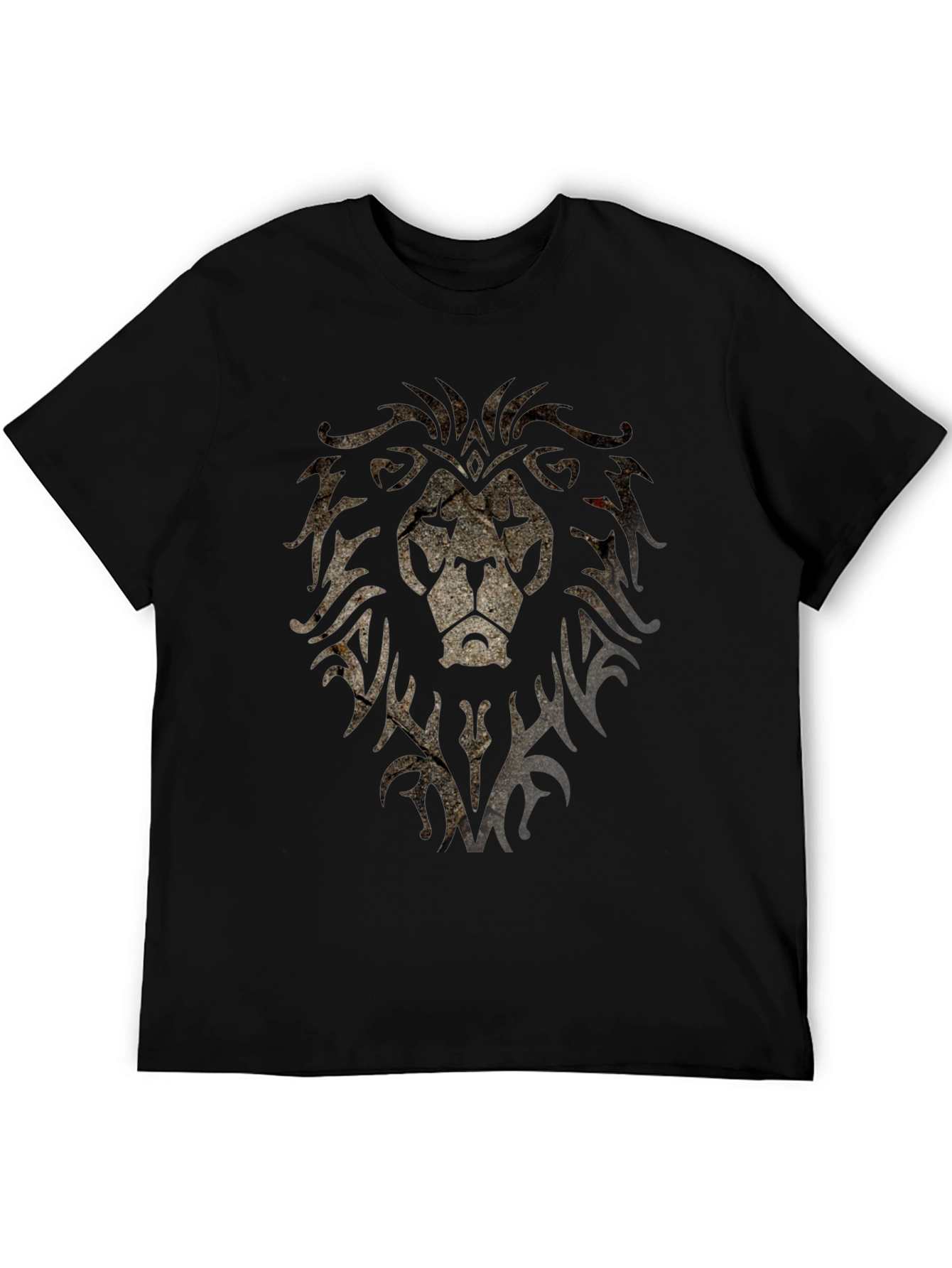 Lion Crest Graphic Print Black T-Shirt