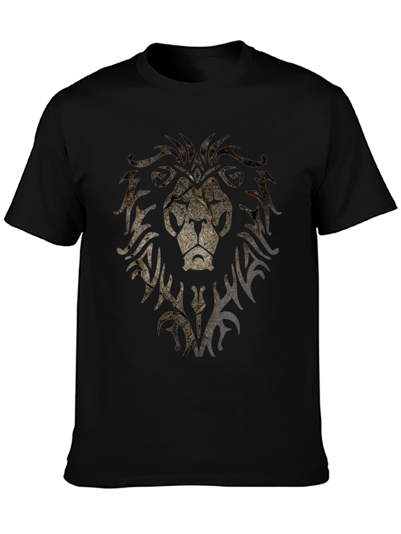 Lion Crest Graphic Print Black T-Shirt