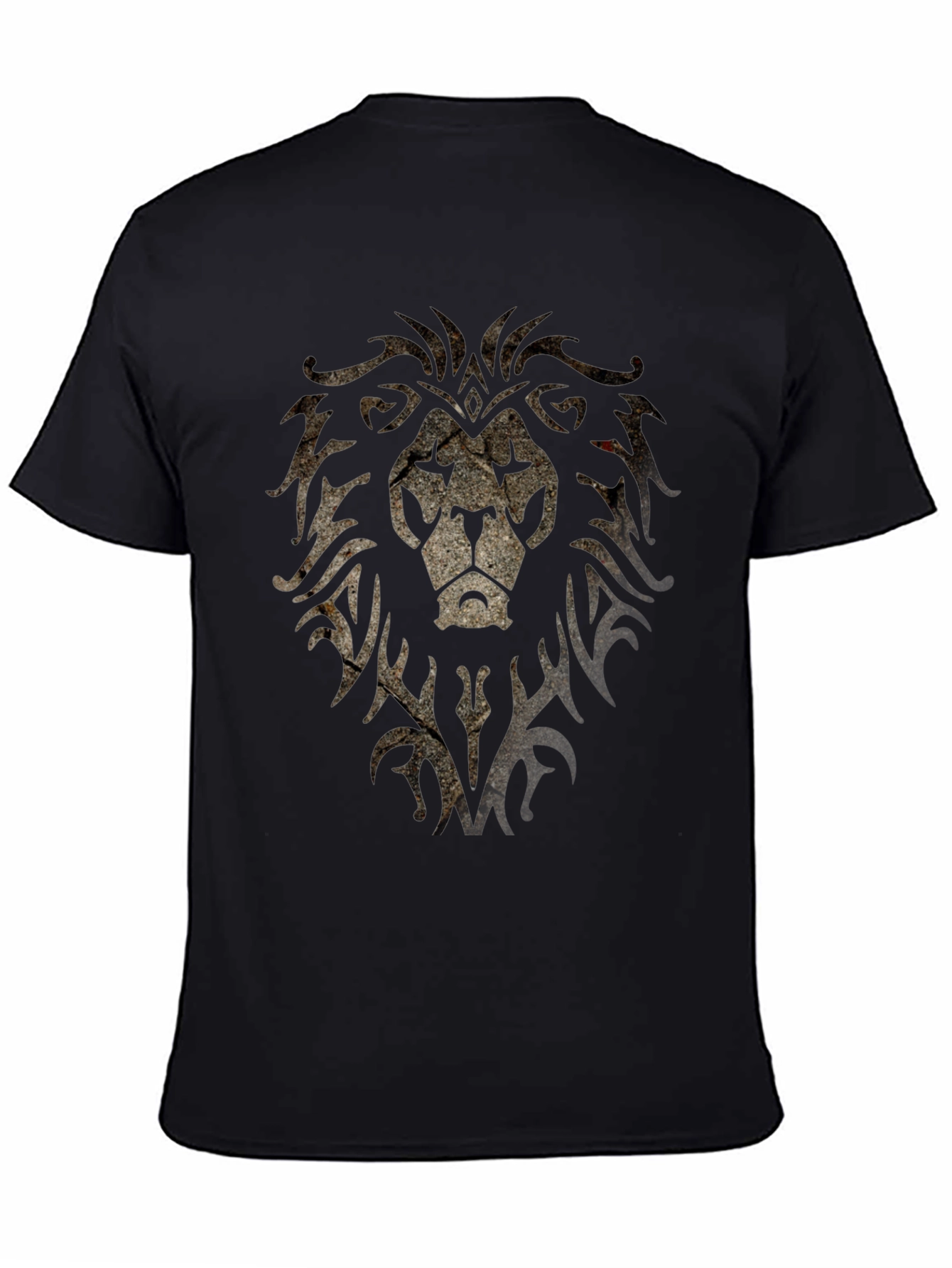 Lion Crest Graphic Print Black T-Shirt