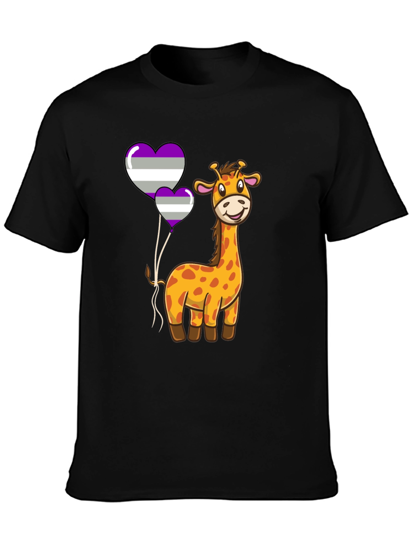 Giraffe & Asexual Pride Balloons T-Shirt