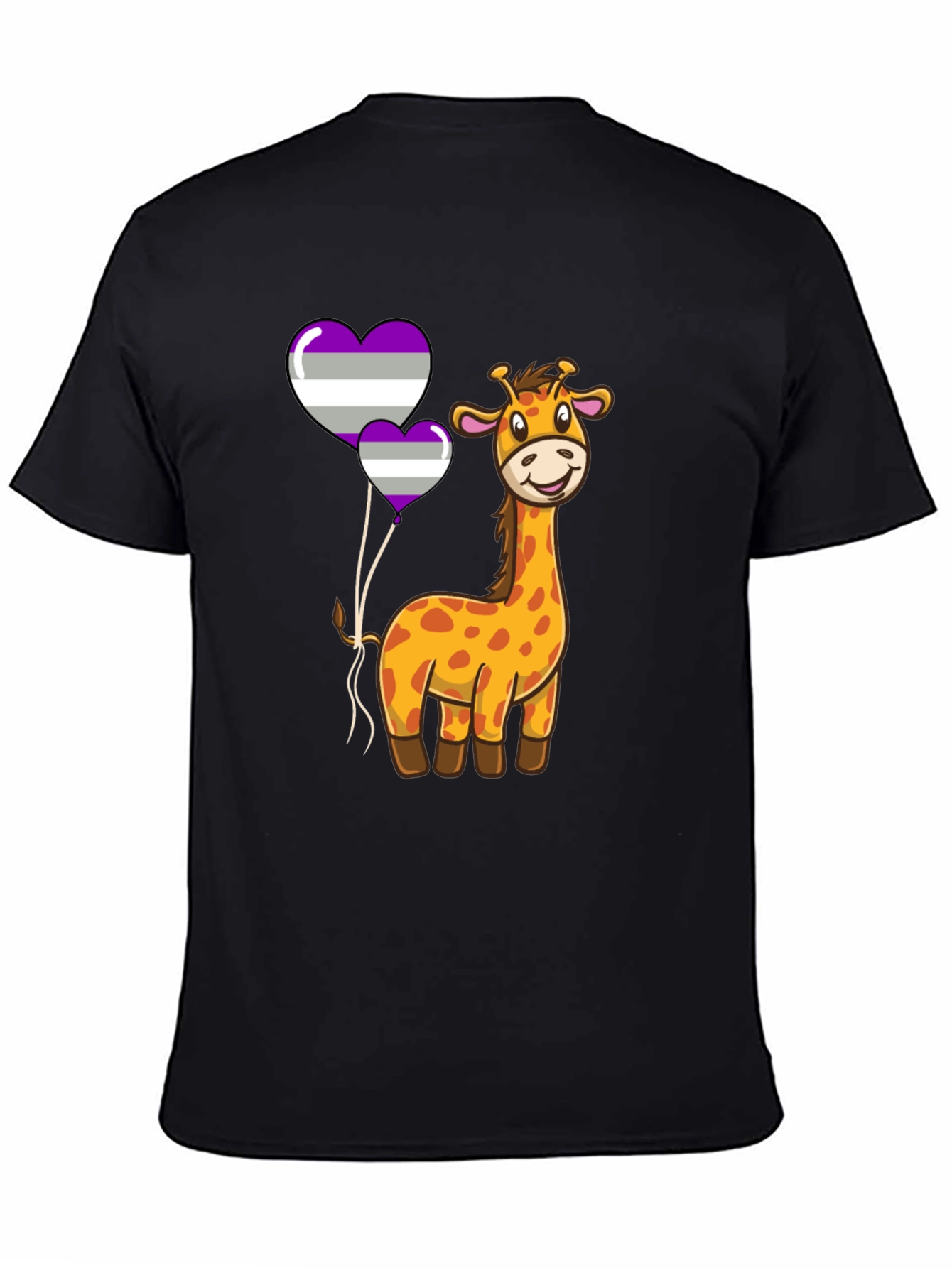 Giraffe & Asexual Pride Balloons T-Shirt