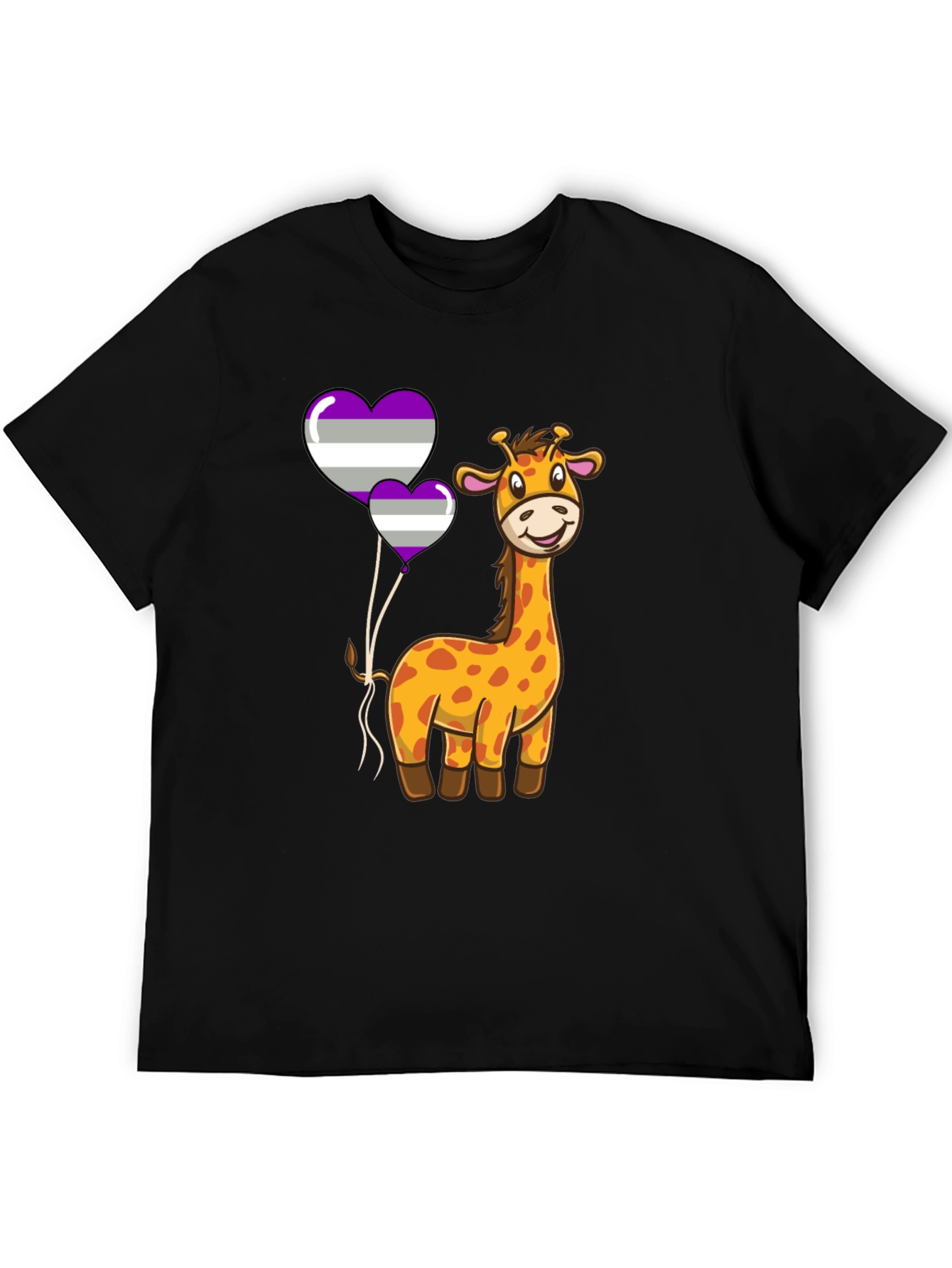 Giraffe & Asexual Pride Balloons T-Shirt