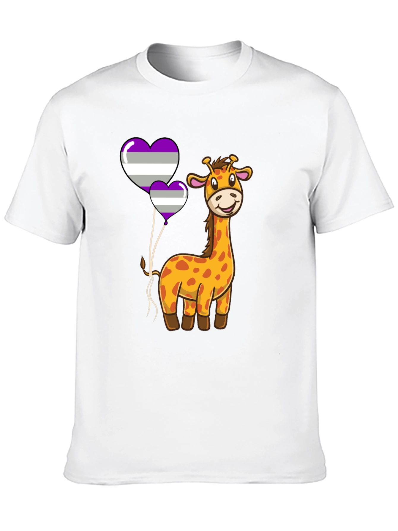 Giraffe & Asexual Pride Balloons T-Shirt