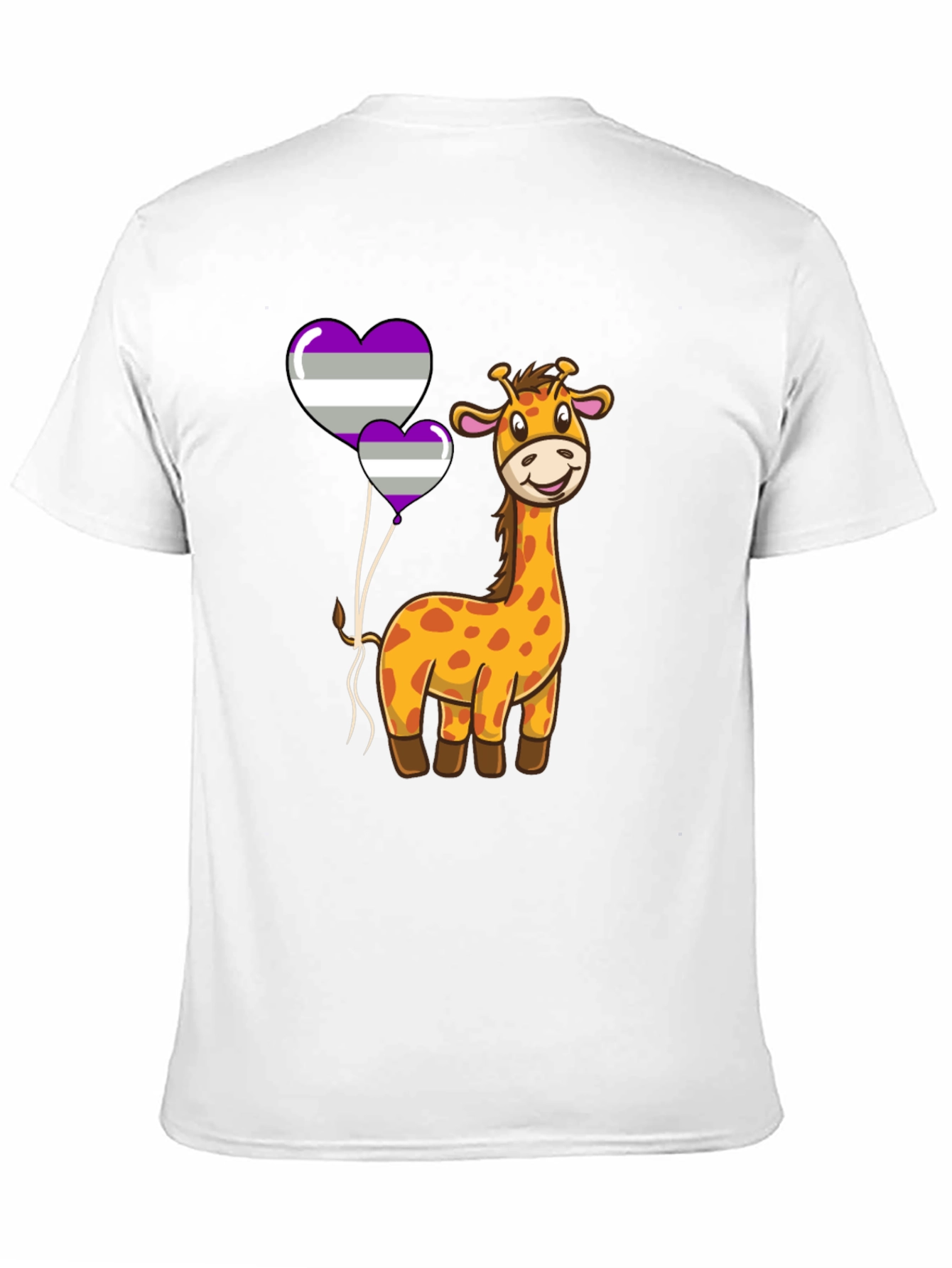 Giraffe & Asexual Pride Balloons T-Shirt