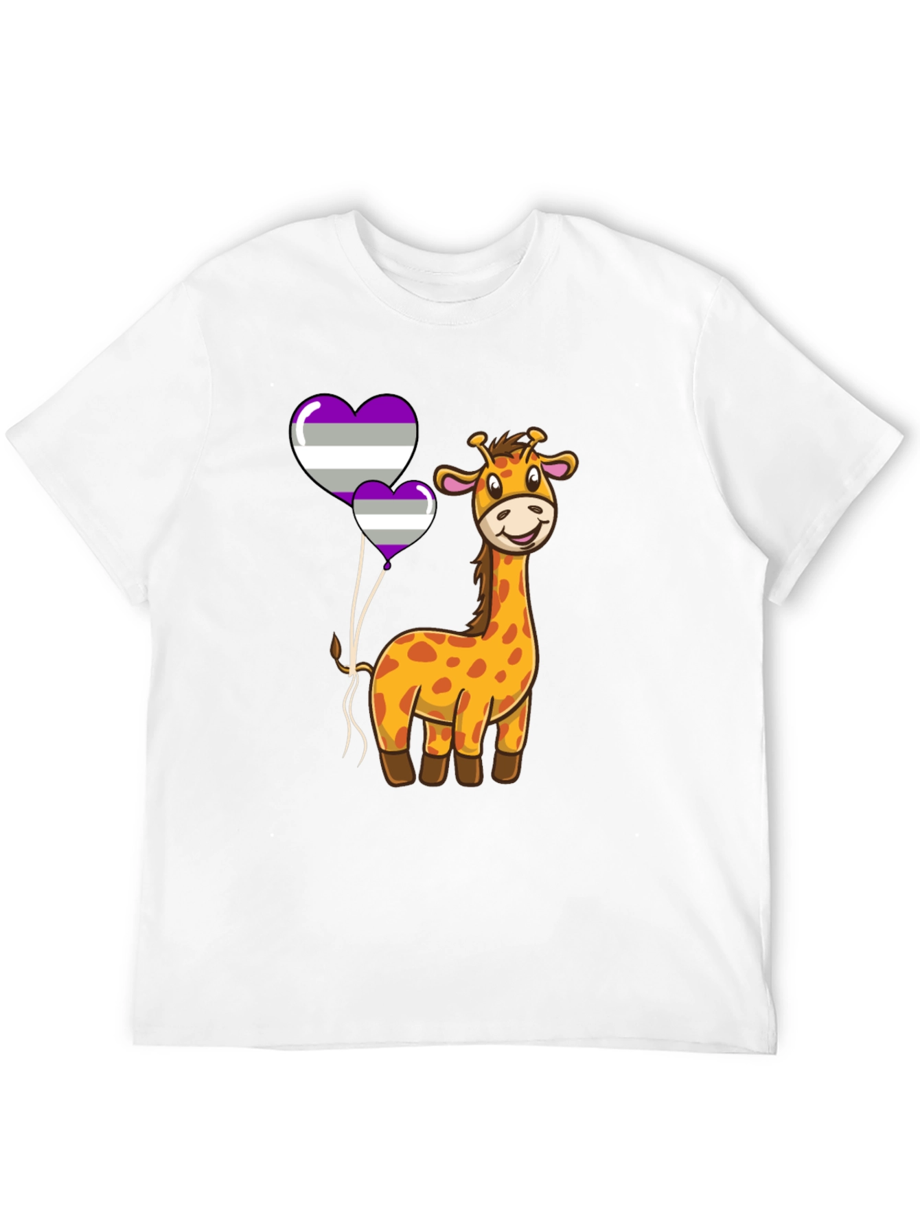 Giraffe & Asexual Pride Balloons T-Shirt
