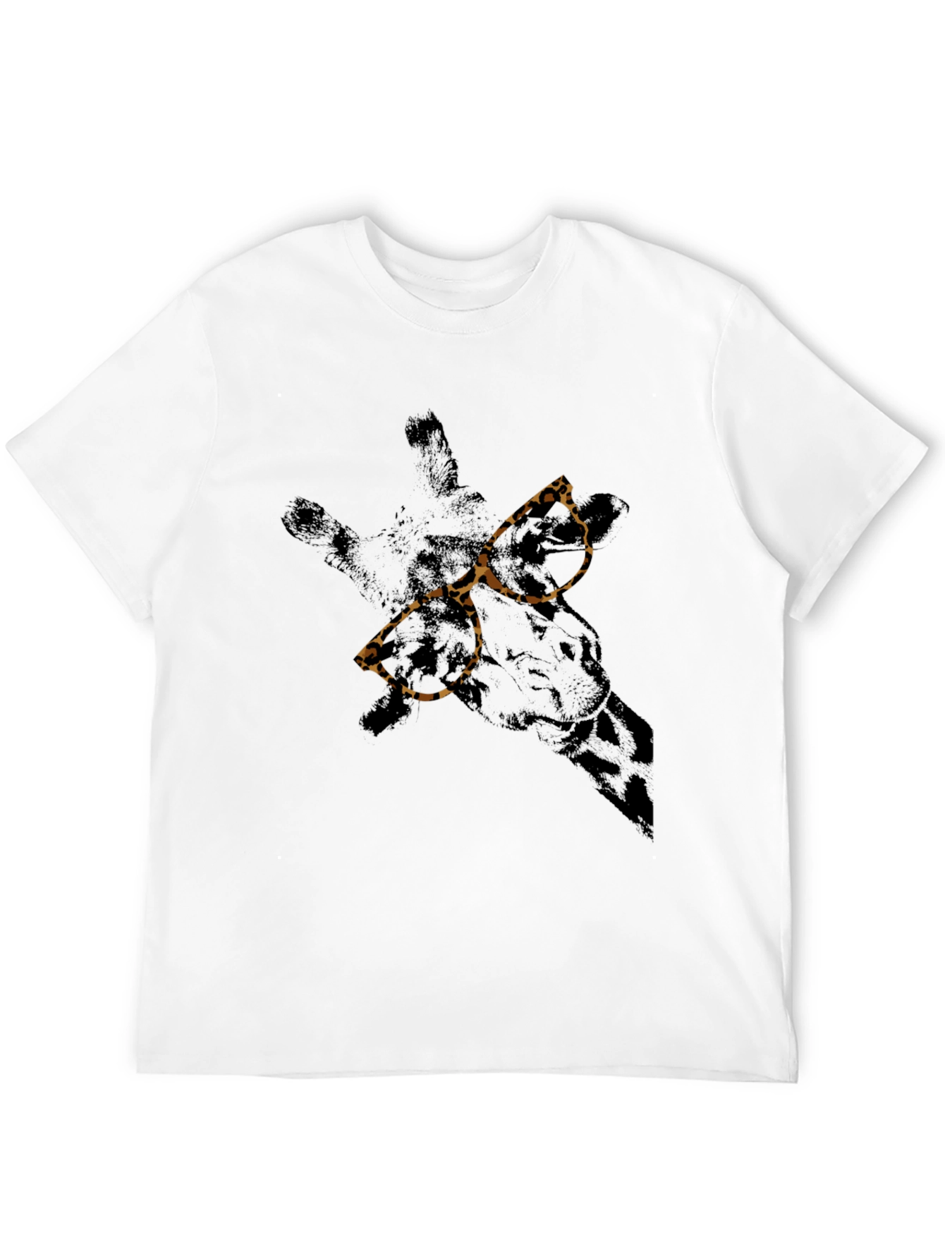 Cool Giraffe Leopard Print Glasses Graphic T-Shirt