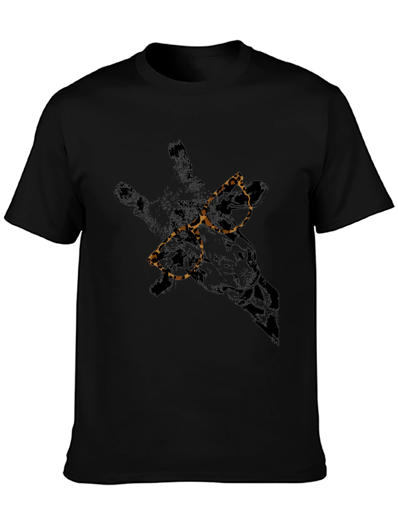 Cool Giraffe Leopard Print Glasses Graphic T-Shirt