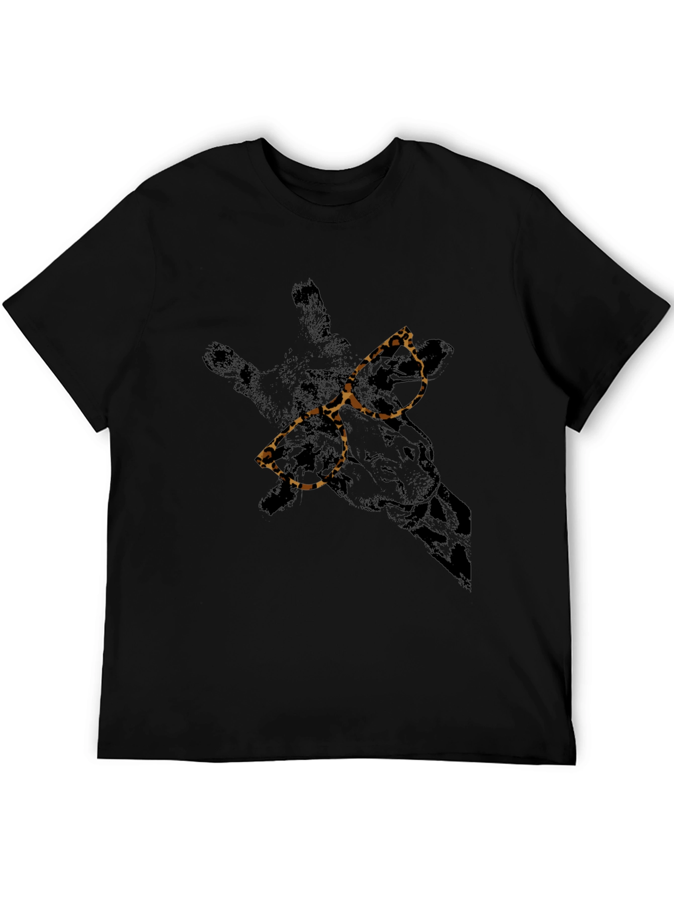 Cool Giraffe Leopard Print Glasses Graphic T-Shirt