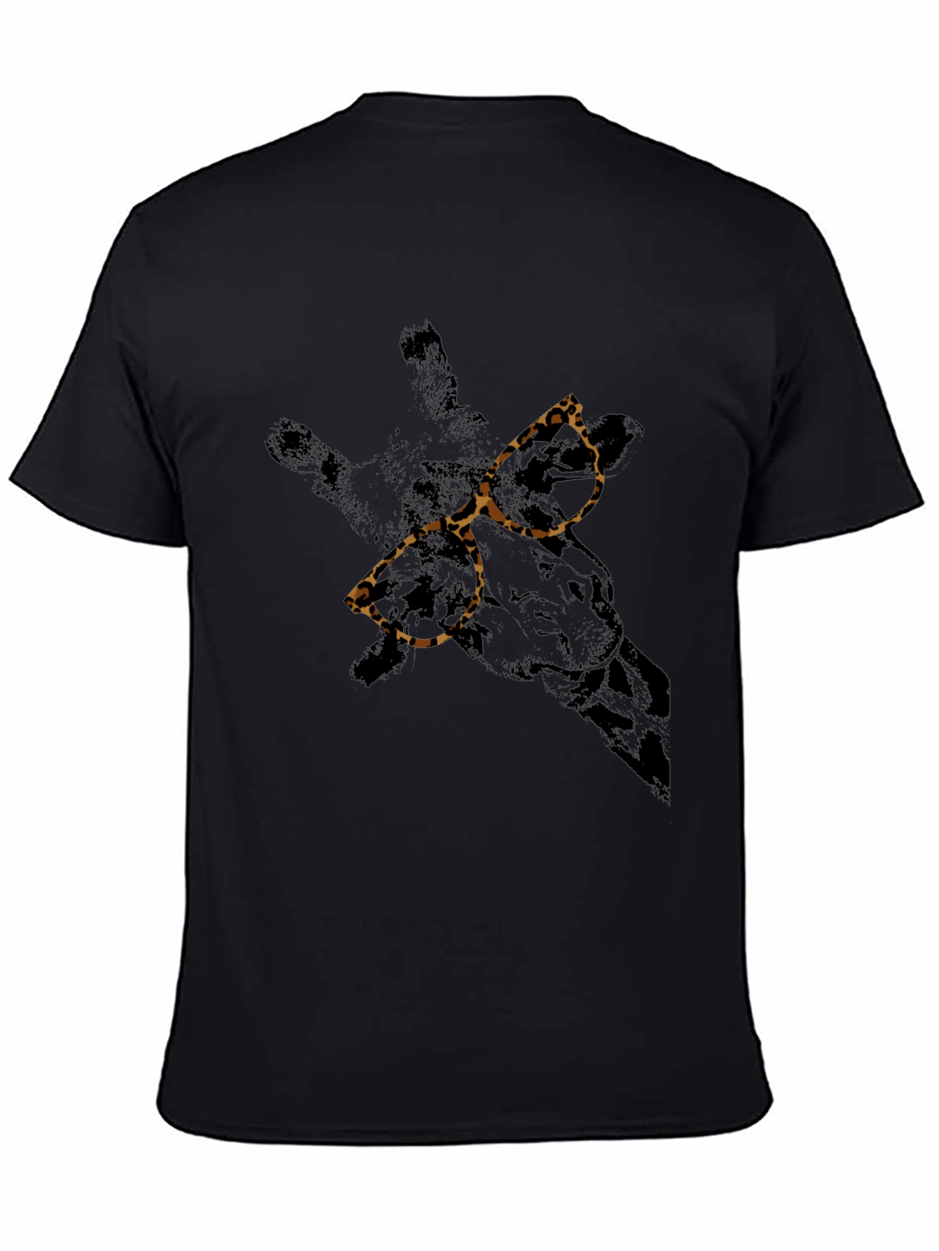 Cool Giraffe Leopard Print Glasses Graphic T-Shirt